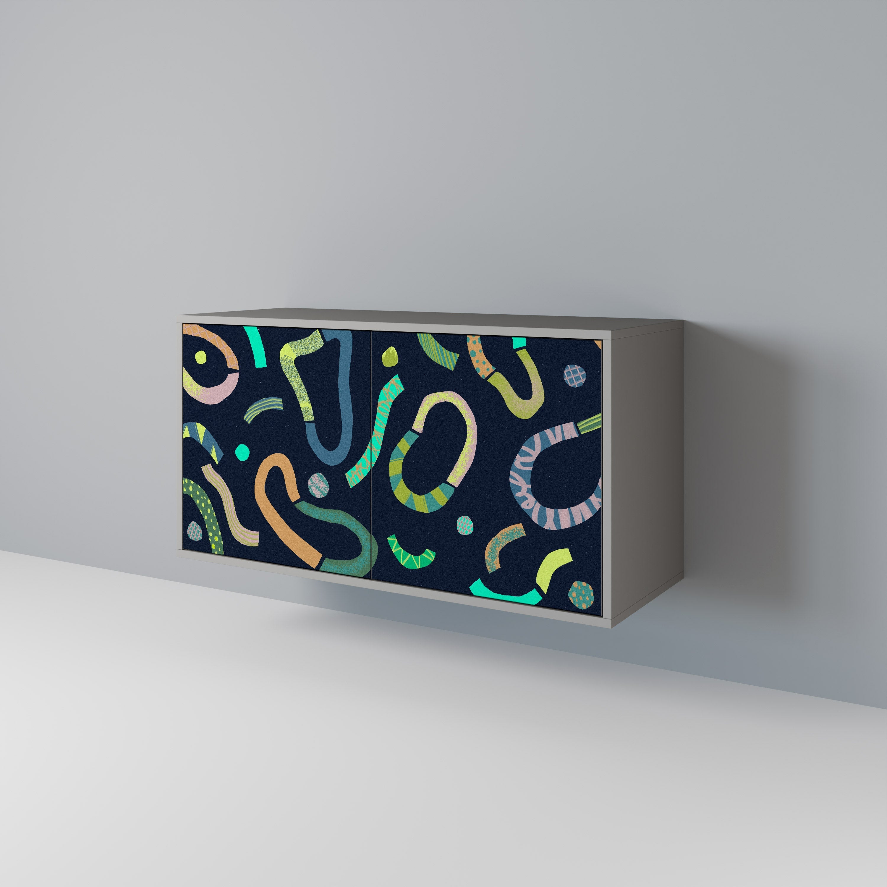 Buffet 2 portes CONTRAST DANCE finition grise