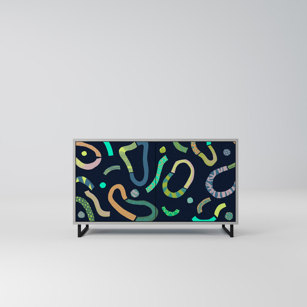 Buffet 2 portes CONTRAST DANCE finition grise