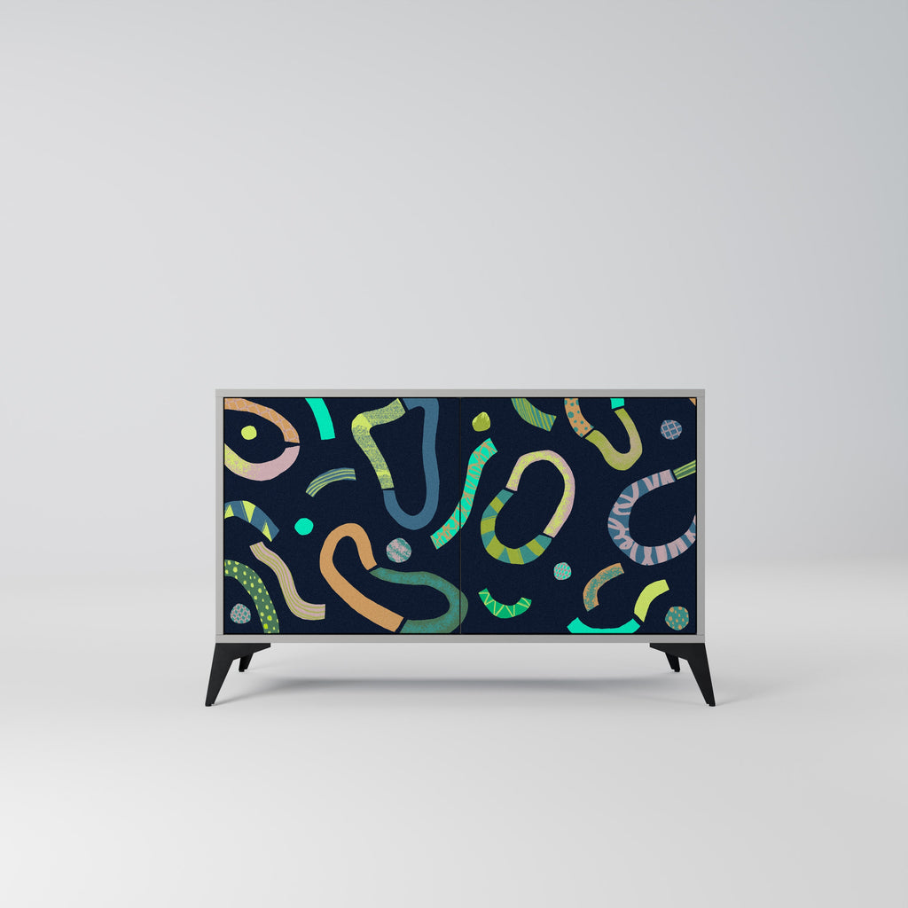 Buffet 2 portes CONTRAST DANCE finition grise