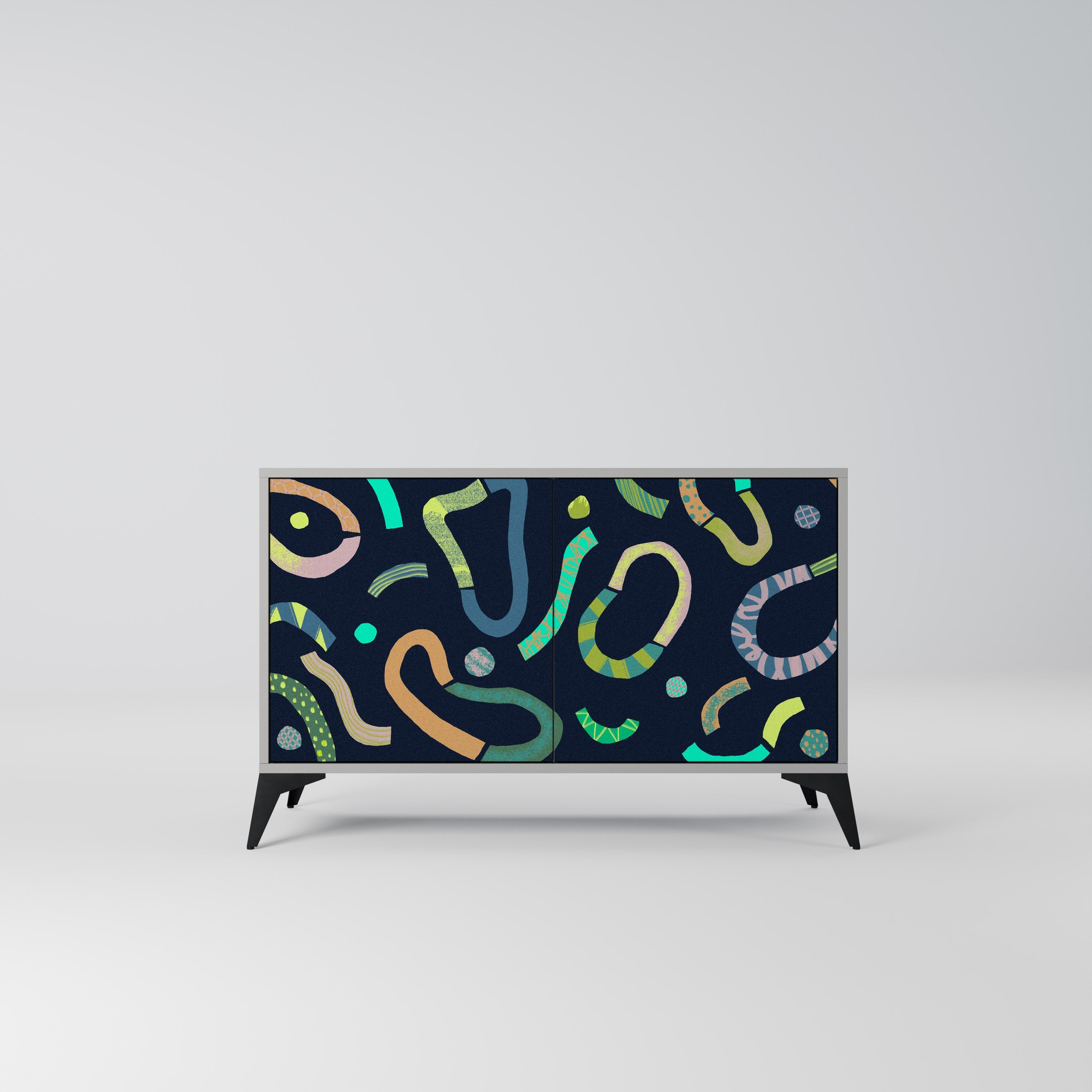 Buffet 2 portes CONTRAST DANCE finition grise