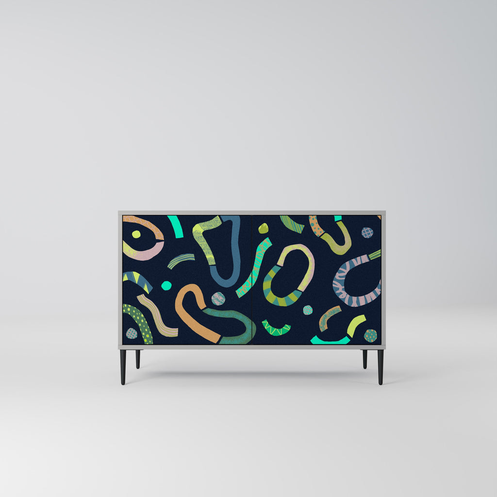 Buffet 2 portes CONTRAST DANCE finition grise