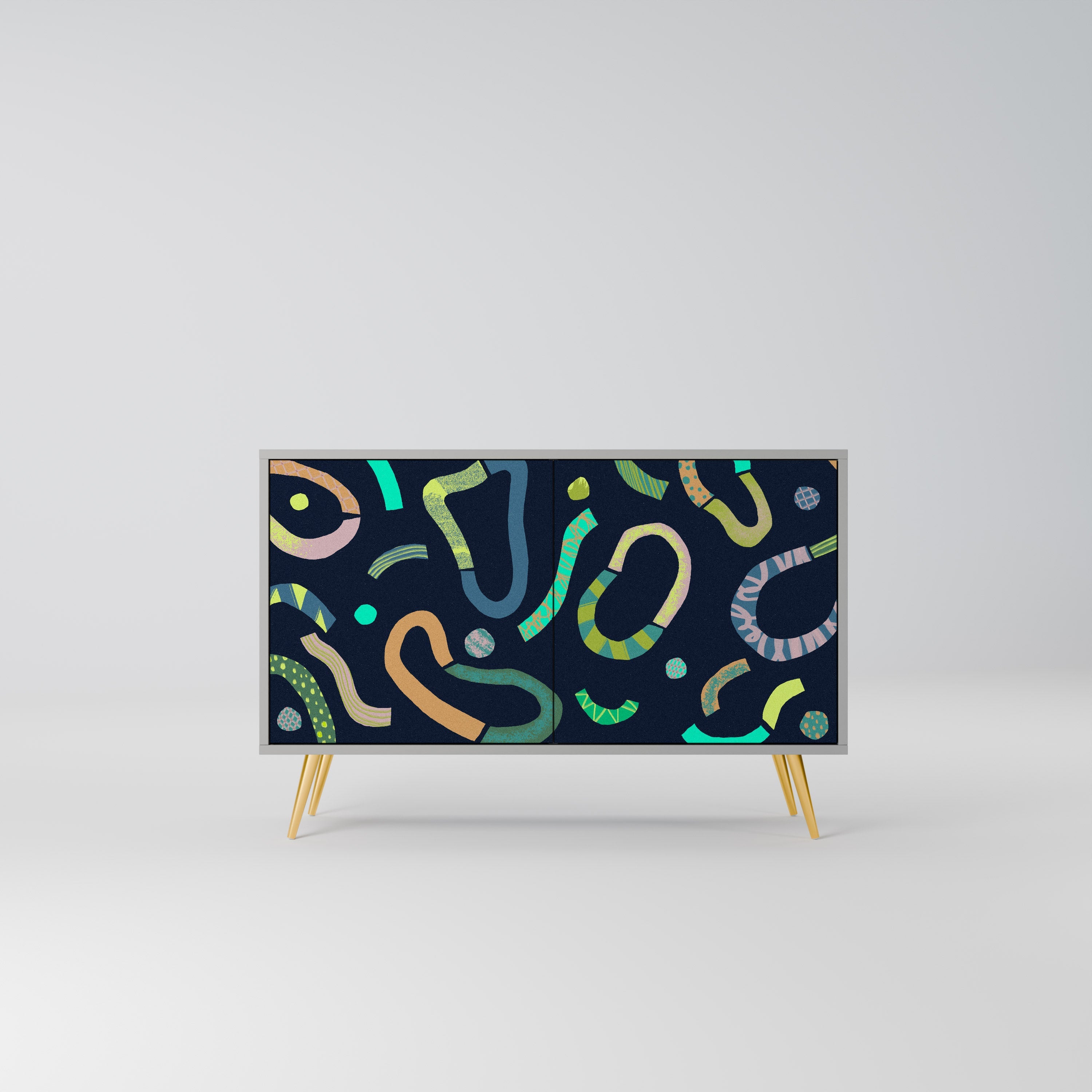 Buffet 2 portes CONTRAST DANCE finition grise