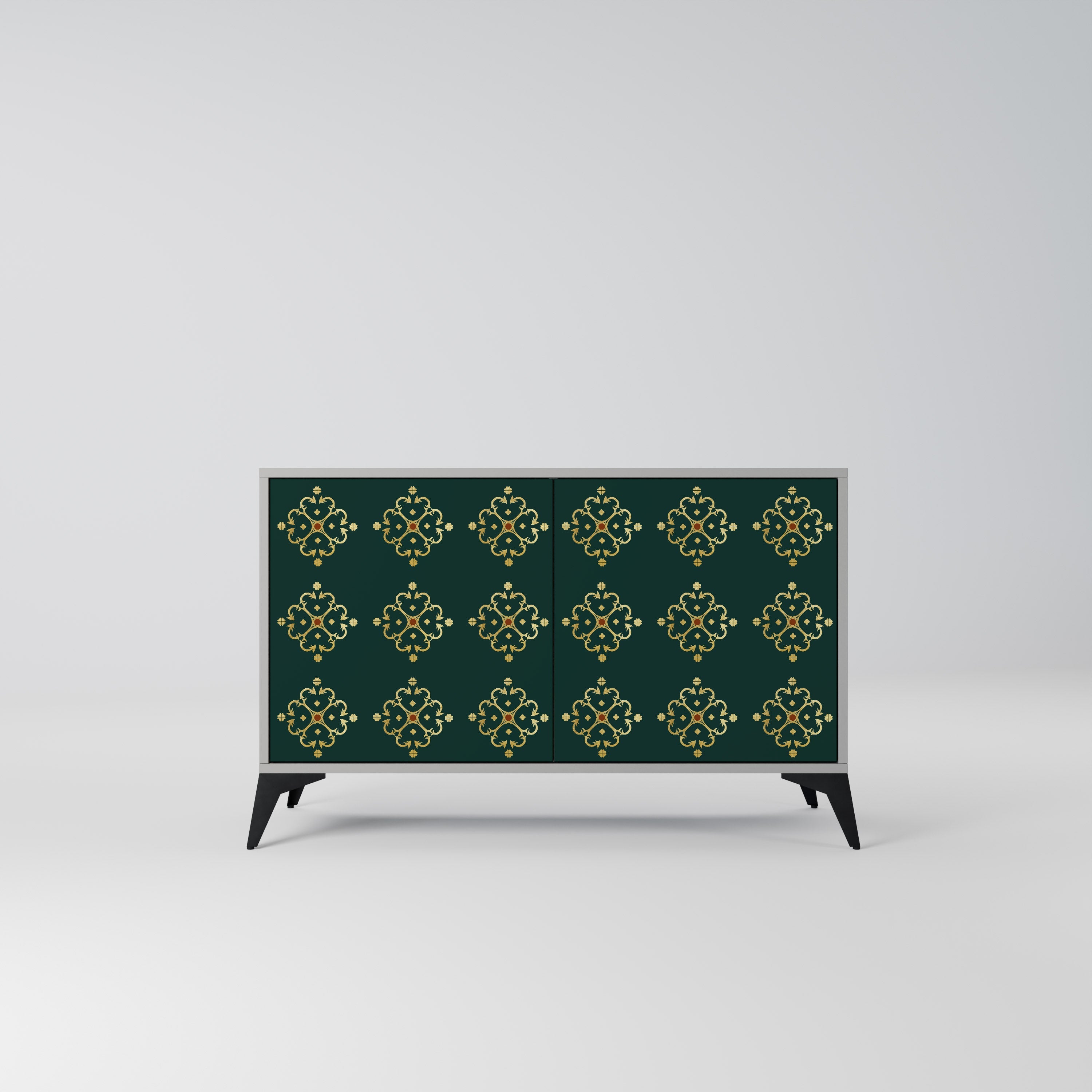 Buffet 2 portes ROYAL MEDALLION finition grise