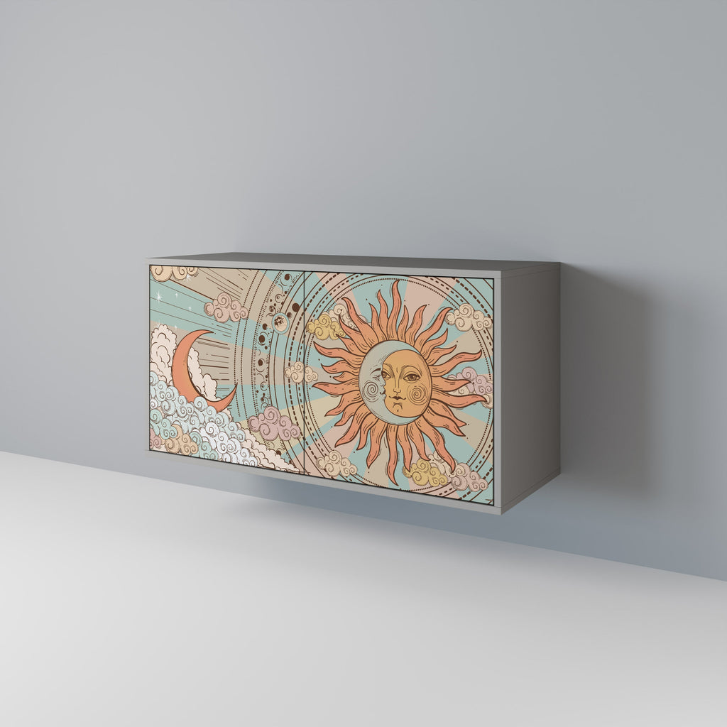 Buffet 2 portes STRUCTURE MYSTIQUE finition grise