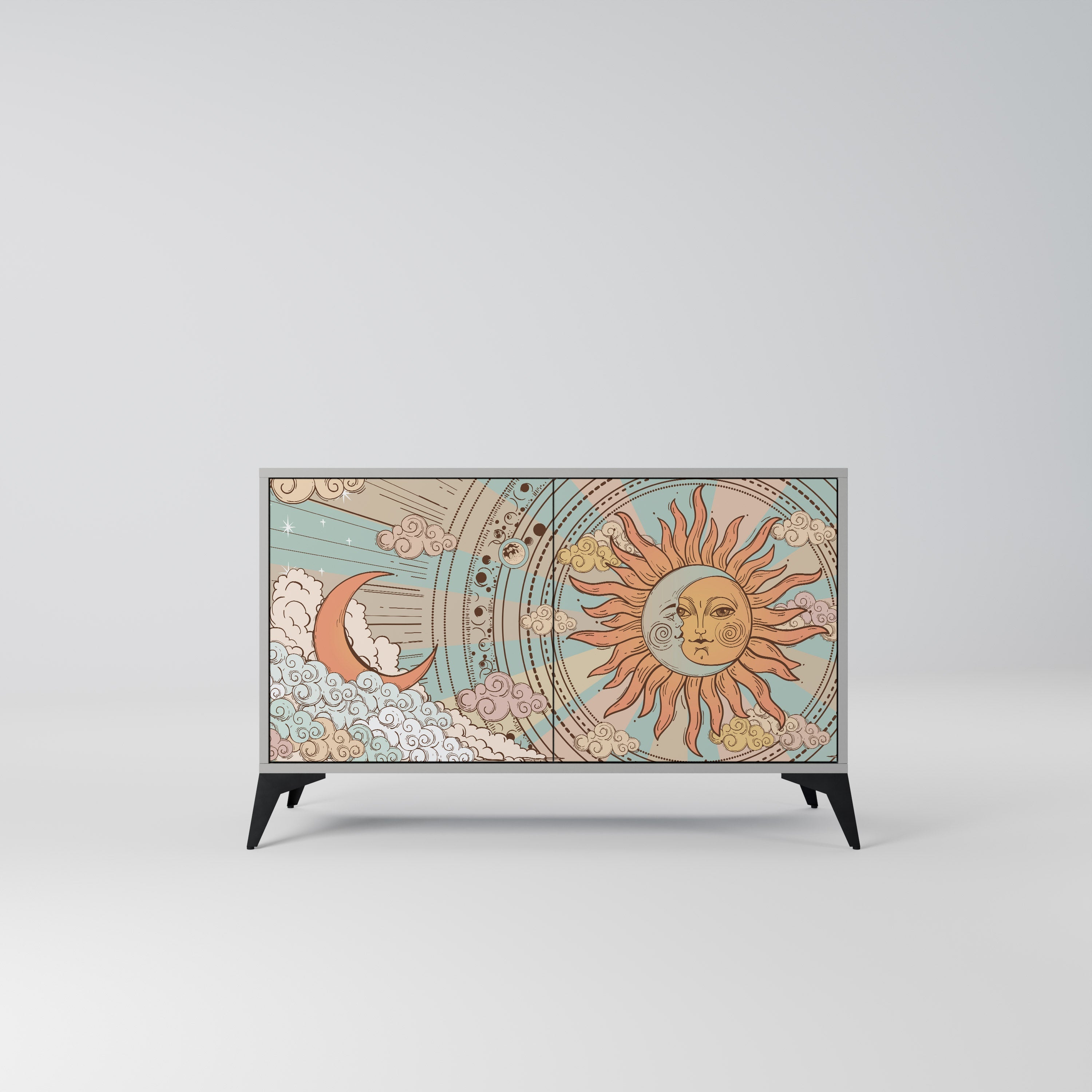 Buffet 2 portes STRUCTURE MYSTIQUE finition grise