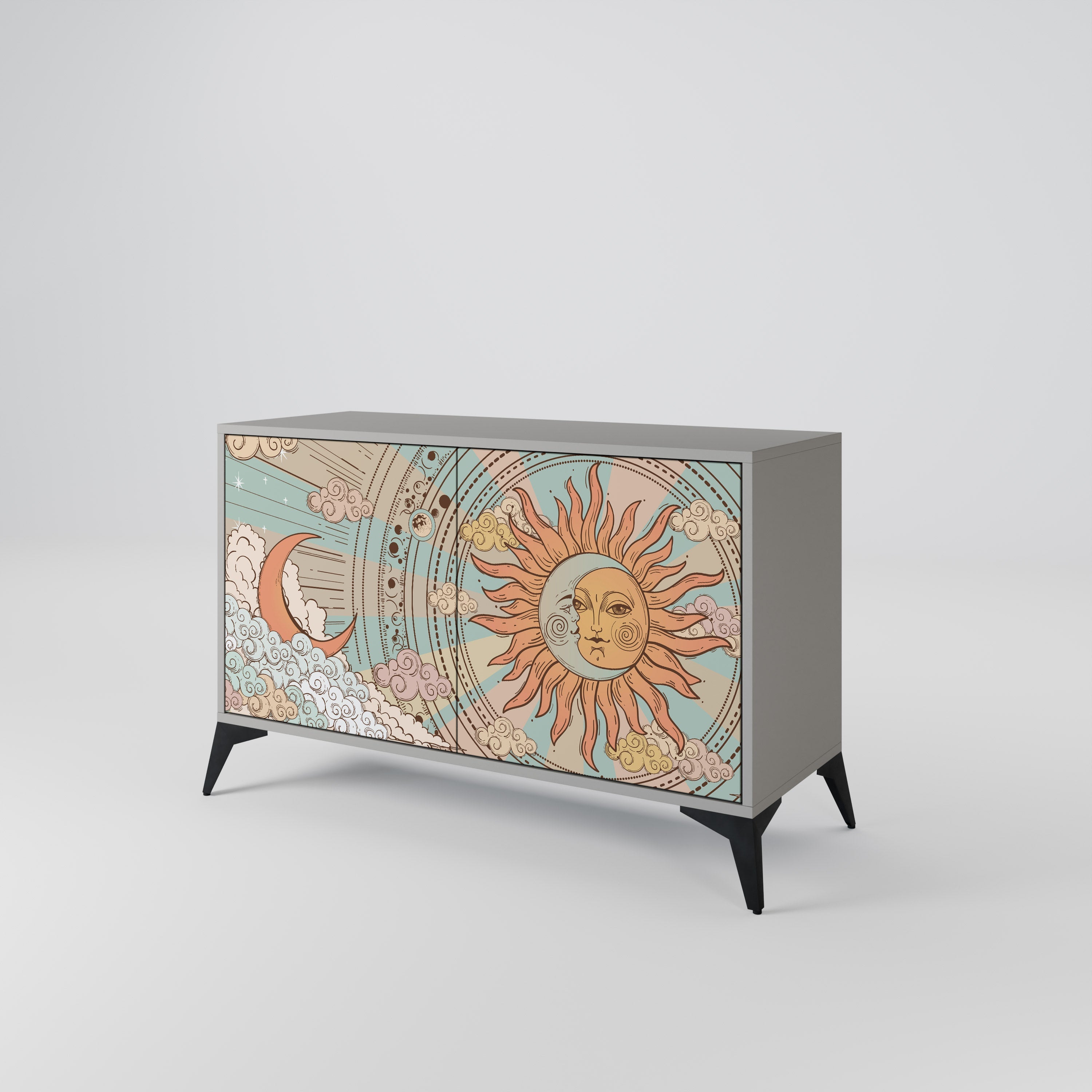 Buffet 2 portes STRUCTURE MYSTIQUE finition grise