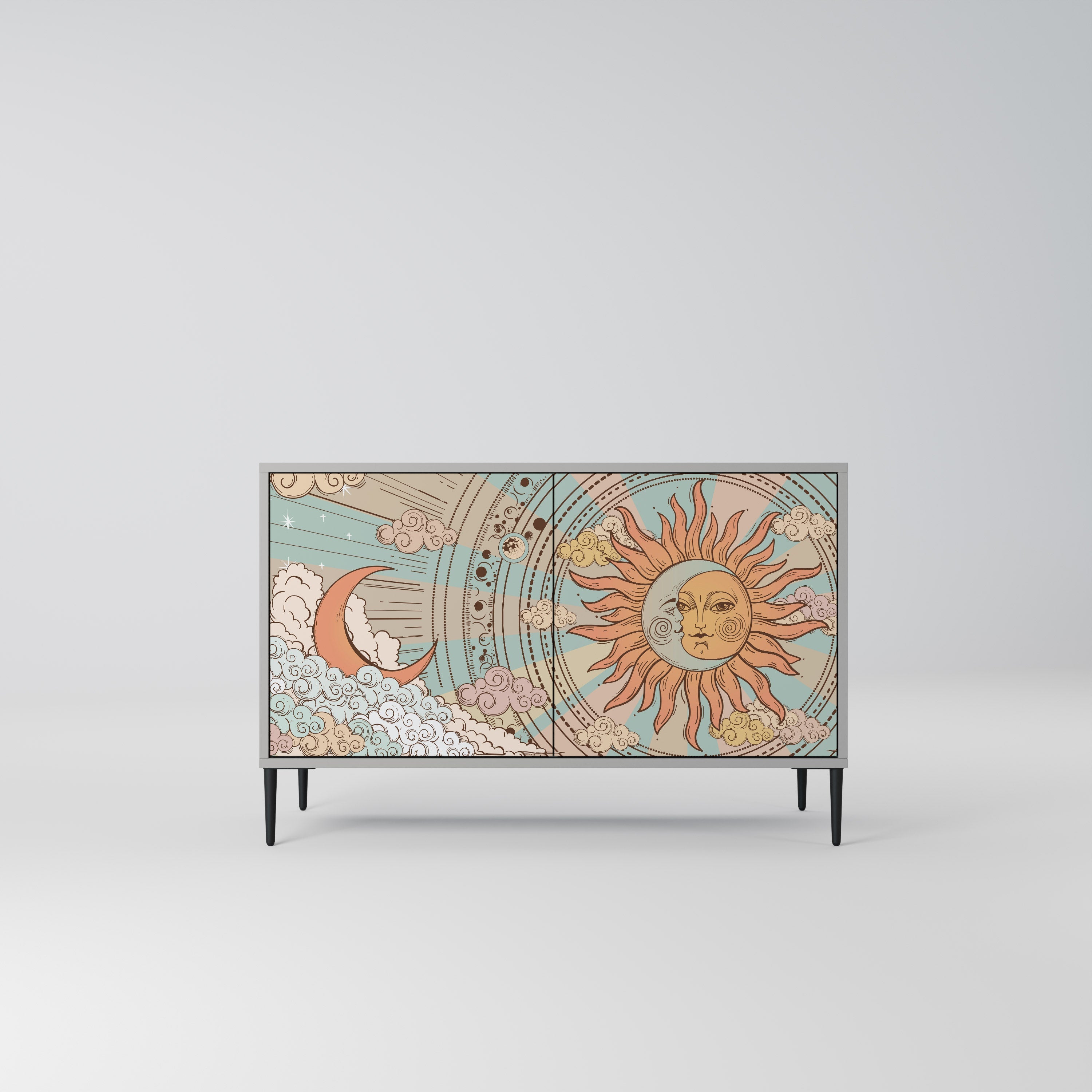 Buffet 2 portes STRUCTURE MYSTIQUE finition grise