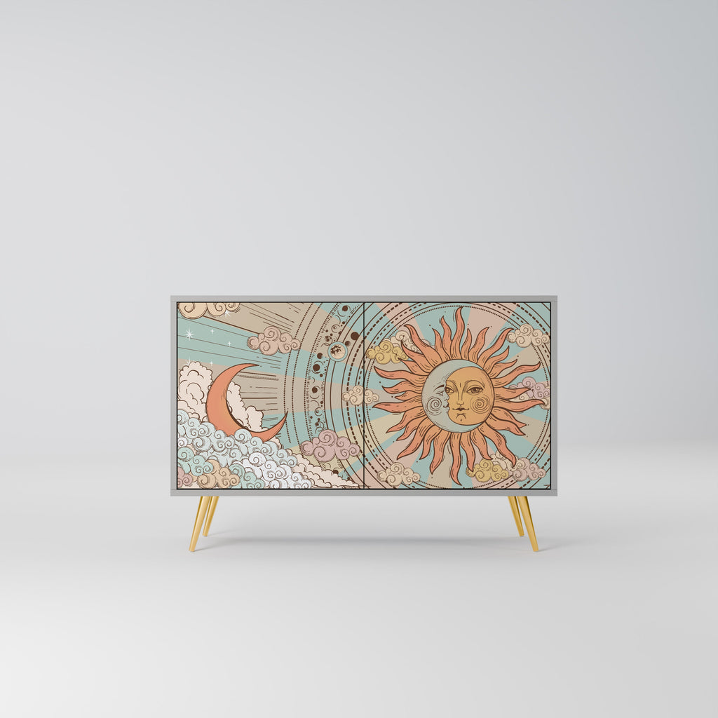 Buffet 2 portes STRUCTURE MYSTIQUE finition grise