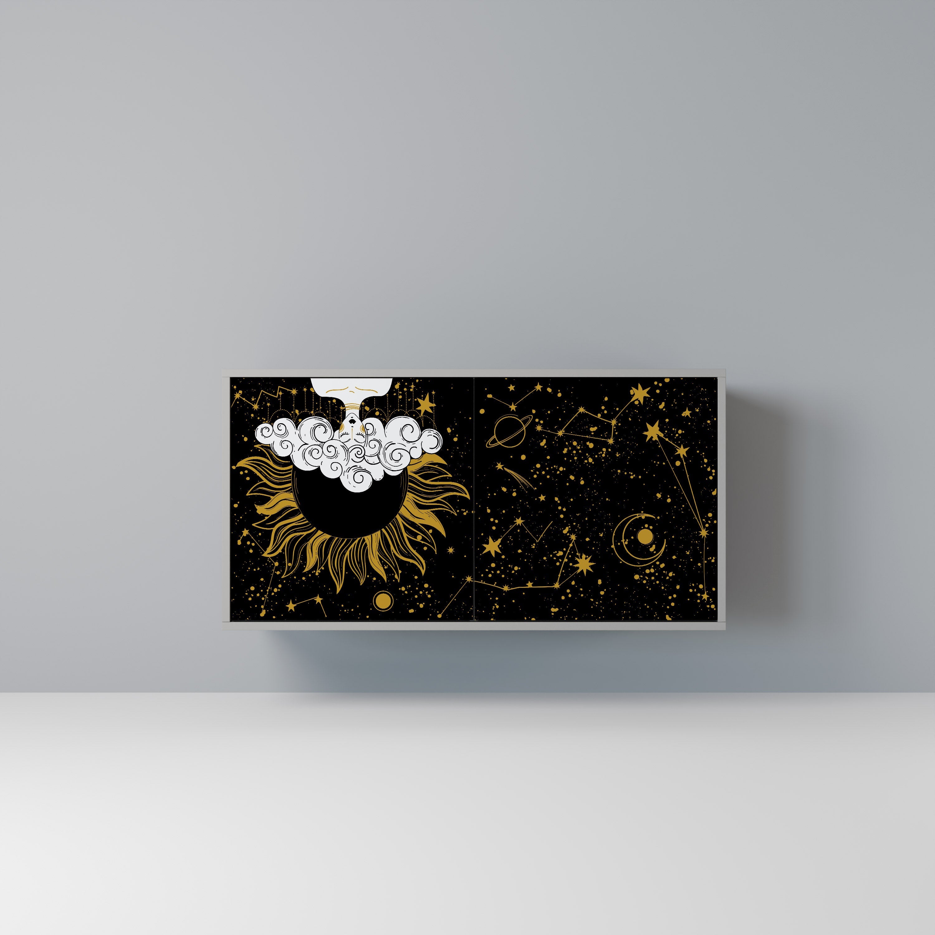 Buffet 2 portes STELLAR CONSTELLATIONS en finition grise