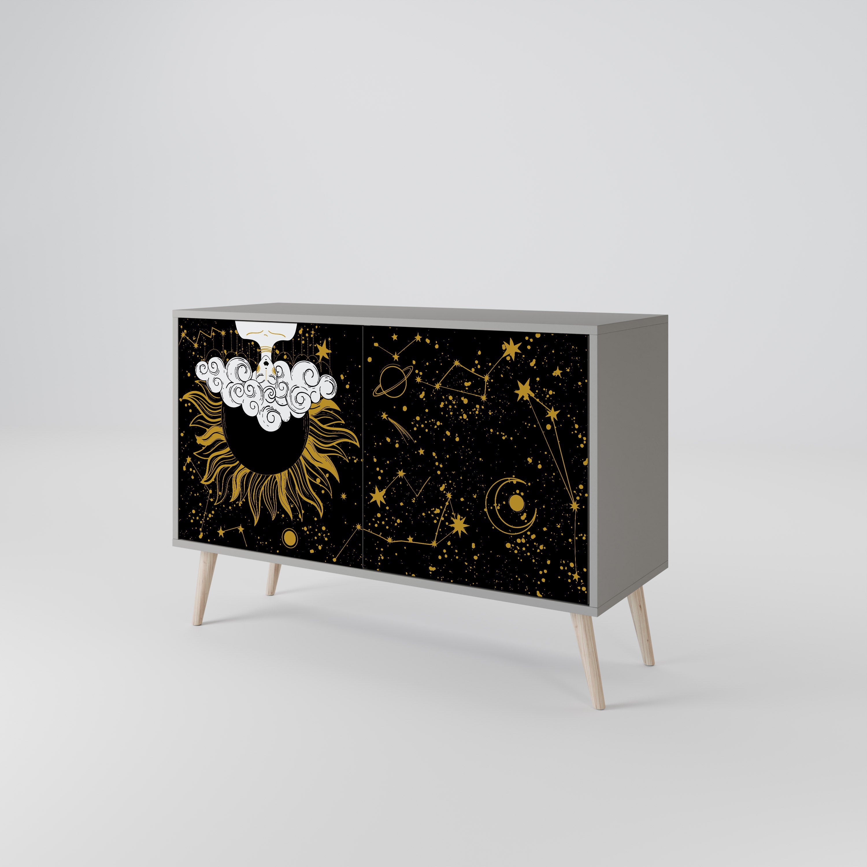 Buffet 2 portes STELLAR CONSTELLATIONS en finition grise