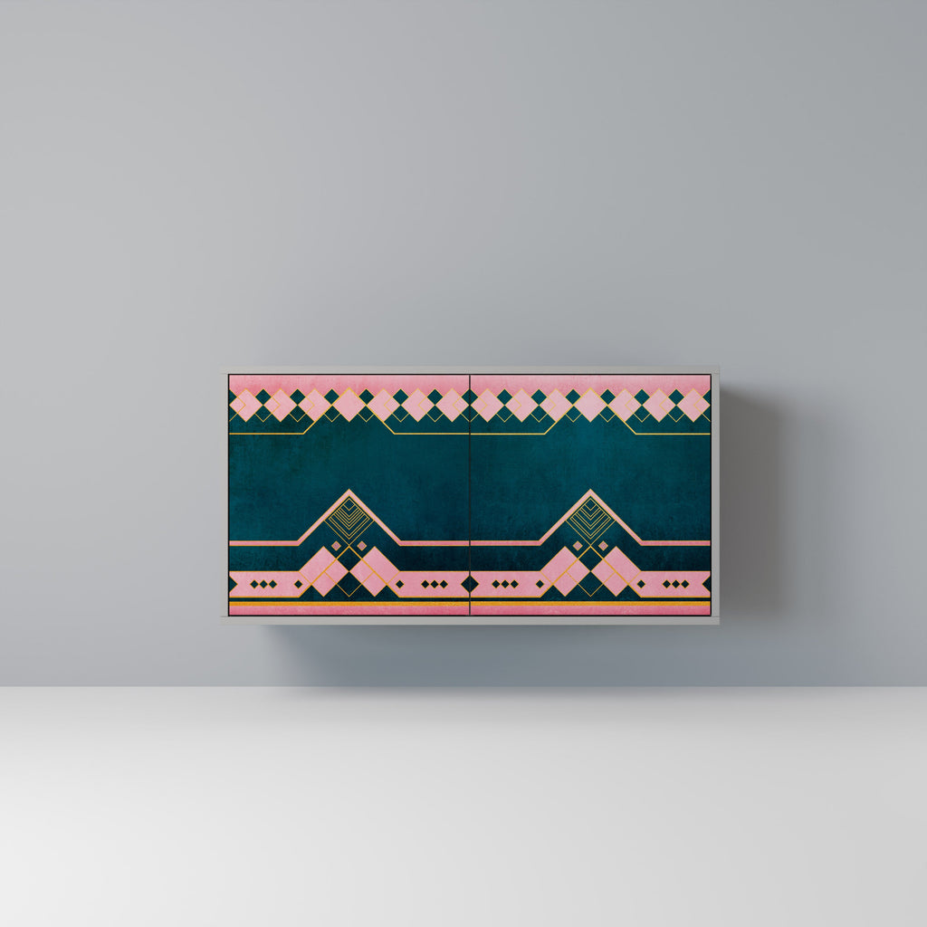 Buffet 2 portes ROYAL COMPOSITION finition grise