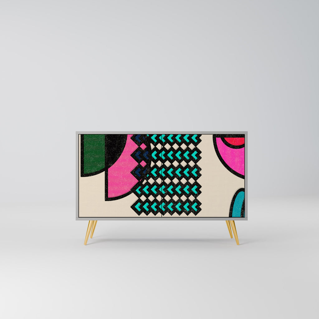 Buffet 2 portes GEOMETRIC RHAPSODY en finition grise