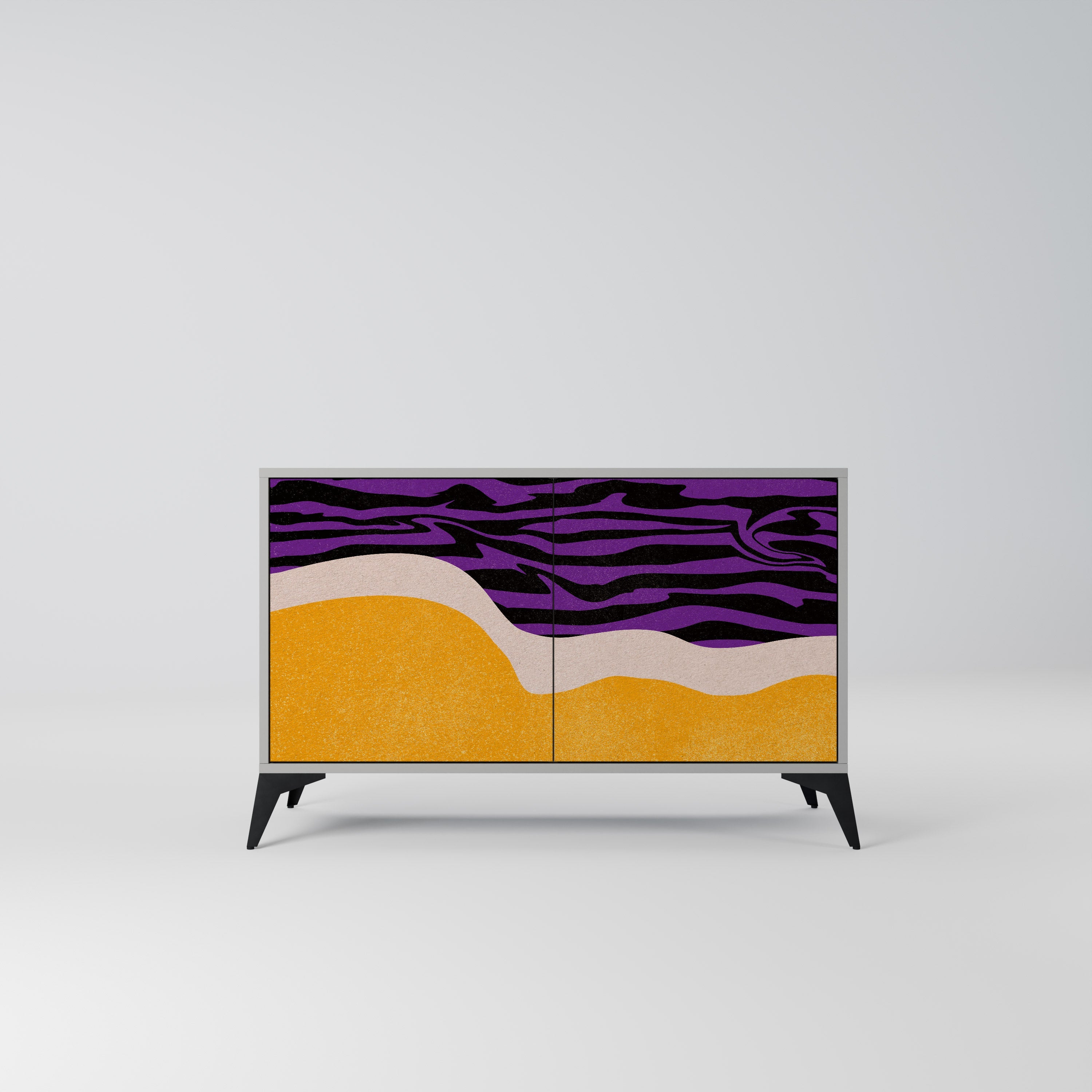 Buffet 2 portes INDEPENDENT BORDER finition grise