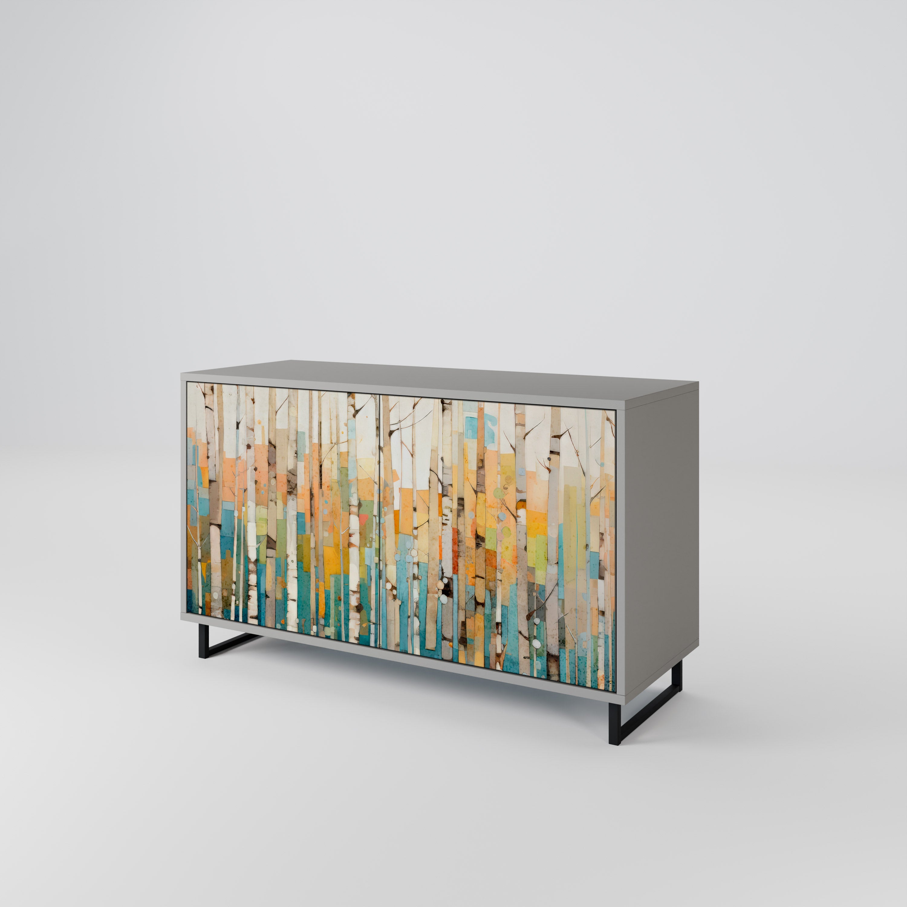 Buffet 2 portes BIRCH KALEIDOSCOPE finition grise
