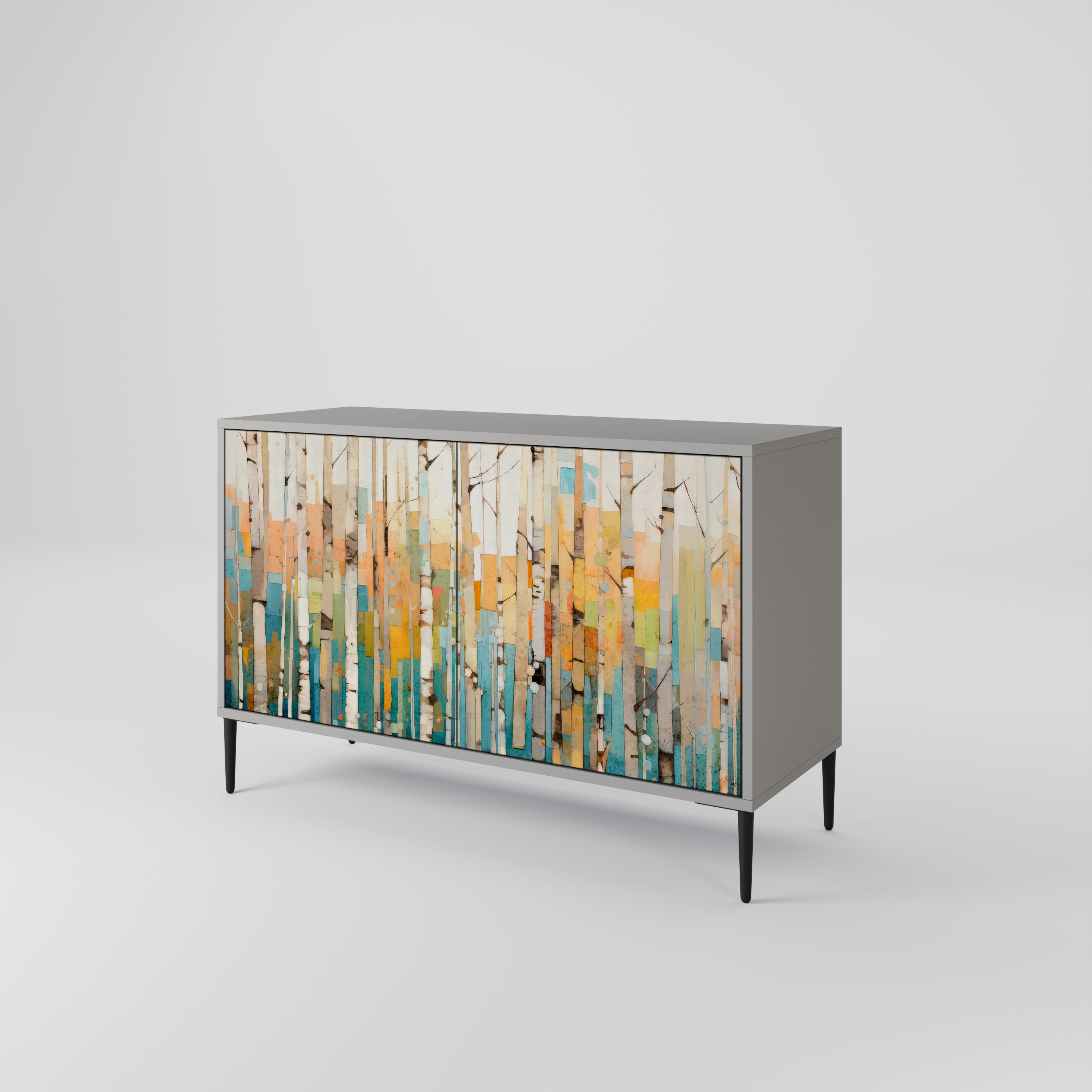 Buffet 2 portes BIRCH KALEIDOSCOPE finition grise