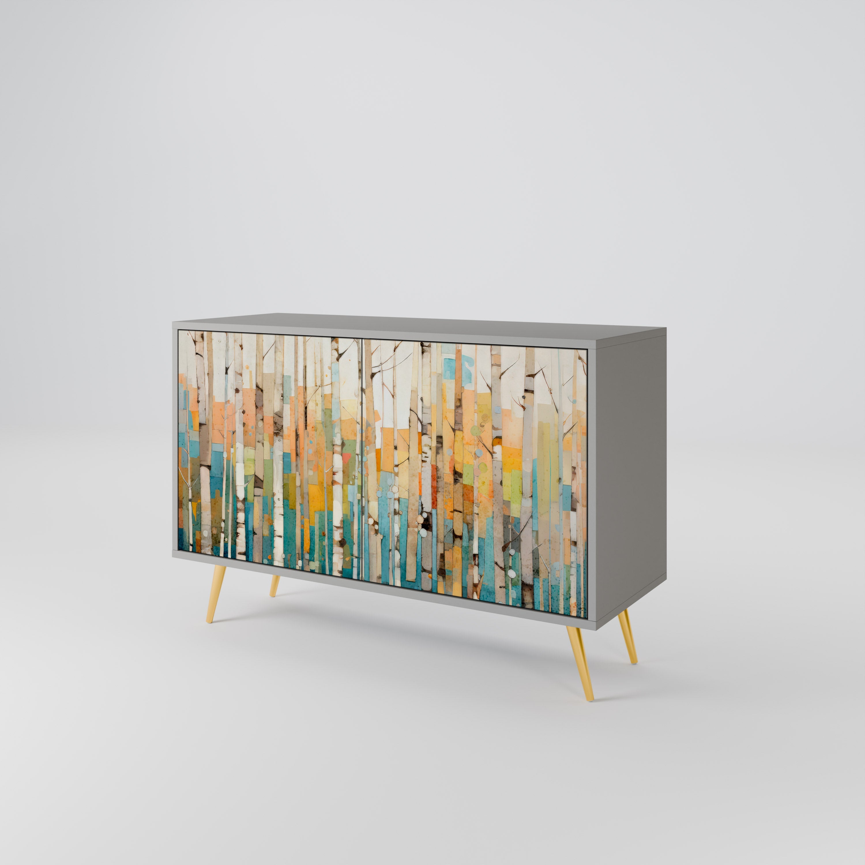 Buffet 2 portes BIRCH KALEIDOSCOPE finition grise
