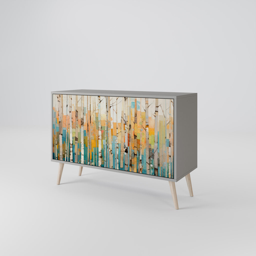 Buffet 2 portes BIRCH KALEIDOSCOPE finition grise