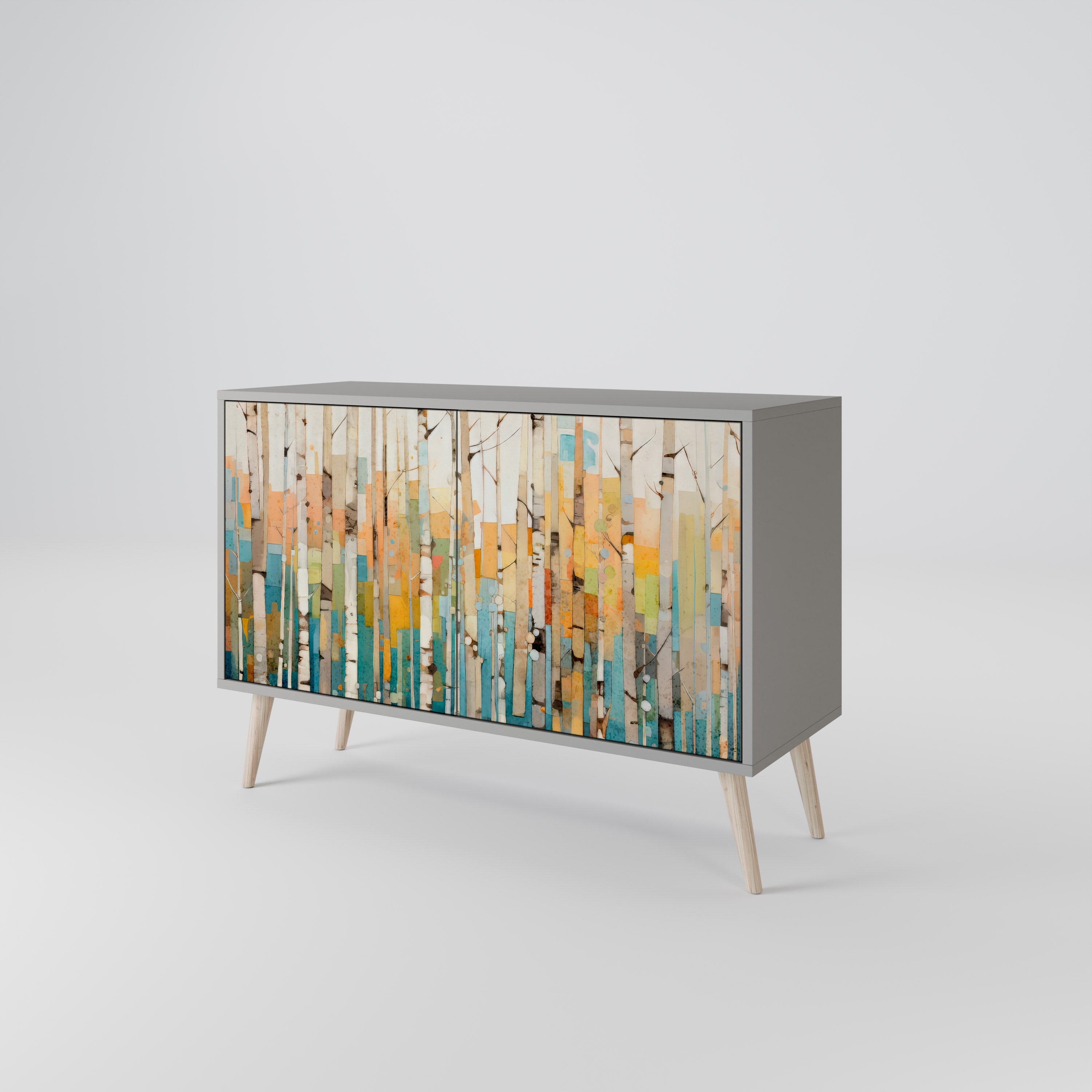 Buffet 2 portes BIRCH KALEIDOSCOPE finition grise