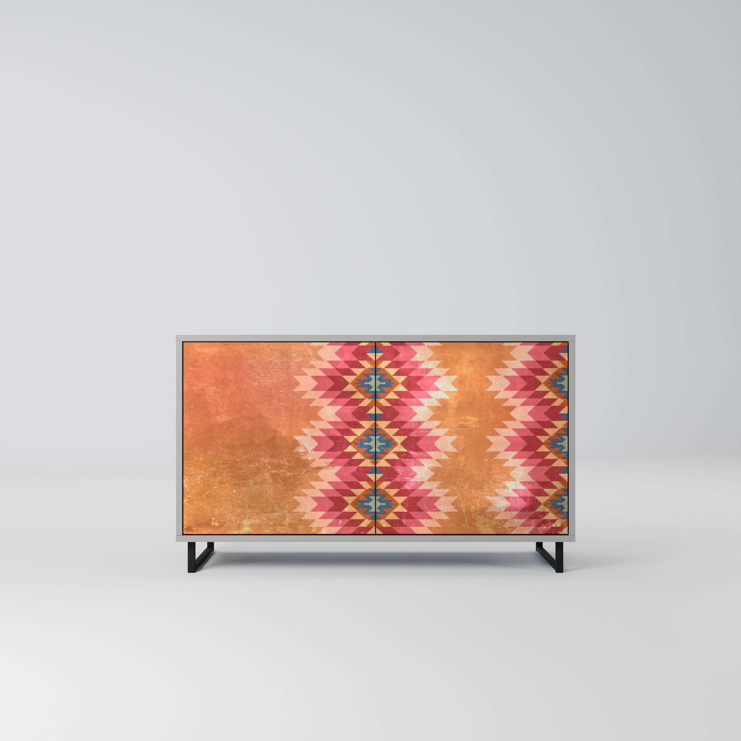 Buffet 2 portes INDIAN FOLK finition grise