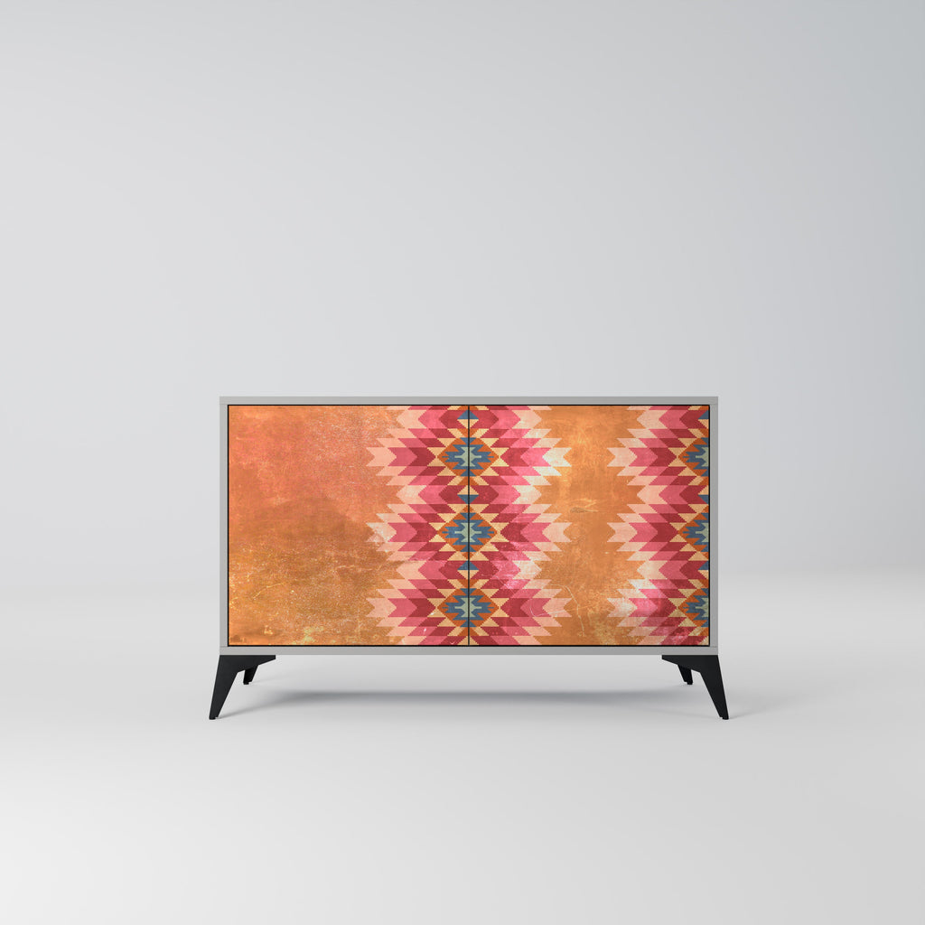 Buffet 2 portes INDIAN FOLK finition grise