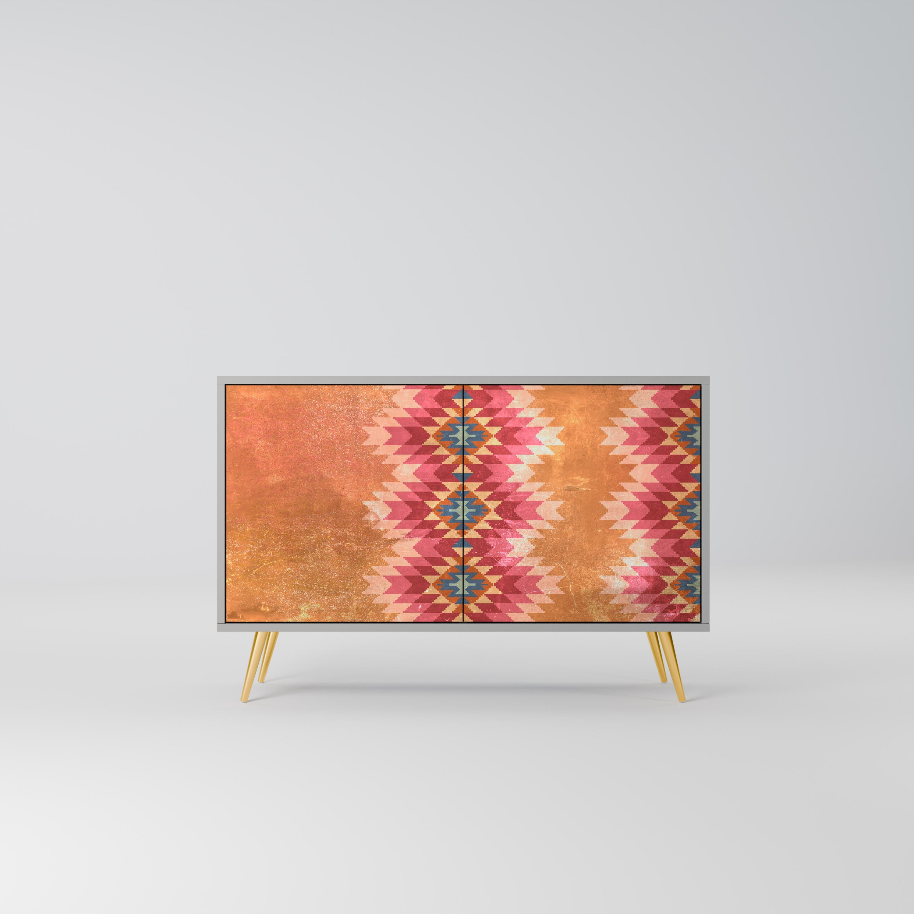 Buffet 2 portes INDIAN FOLK finition grise