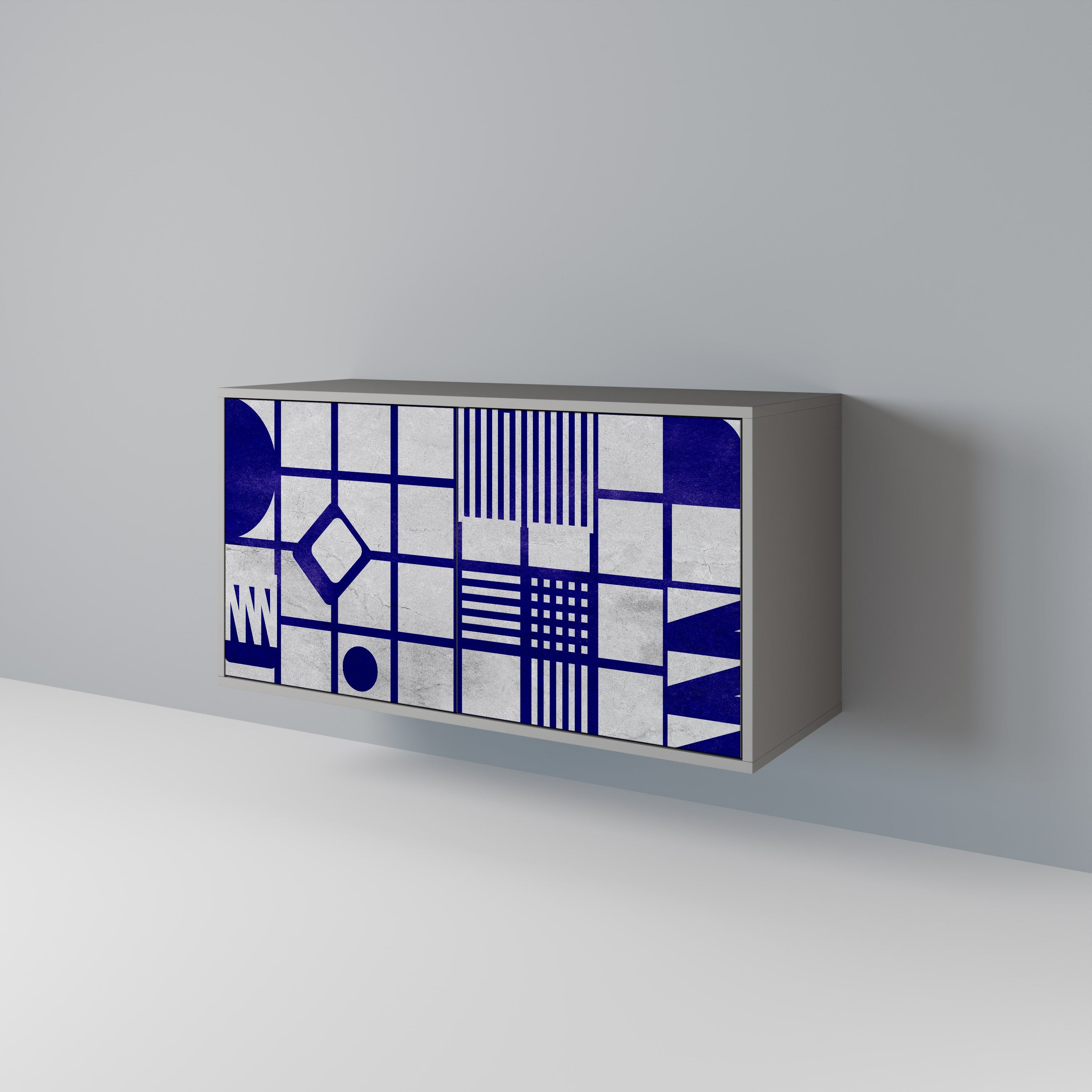 Buffet 2 portes THE RIGHT PLACES en finition grise