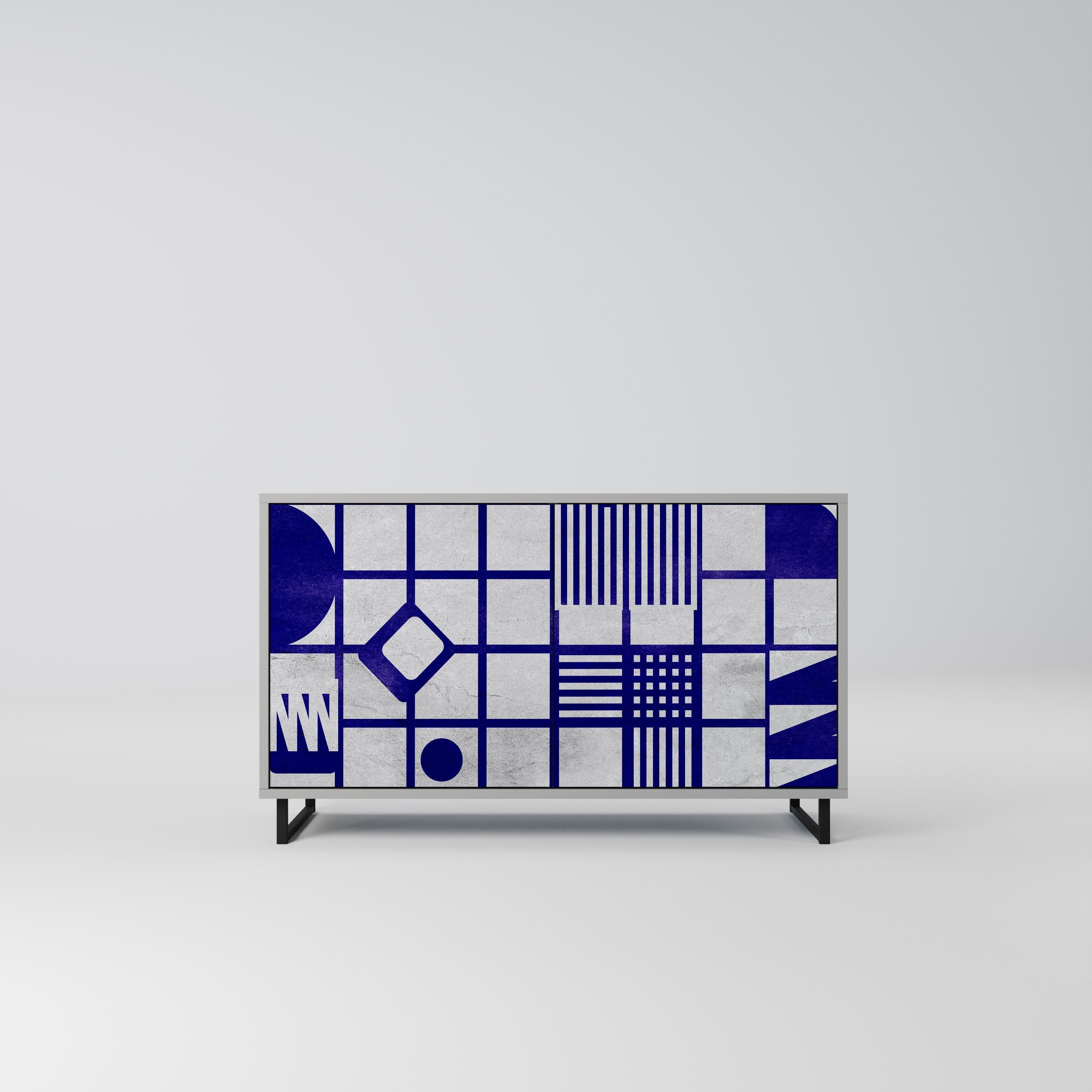 Buffet 2 portes THE RIGHT PLACES en finition grise