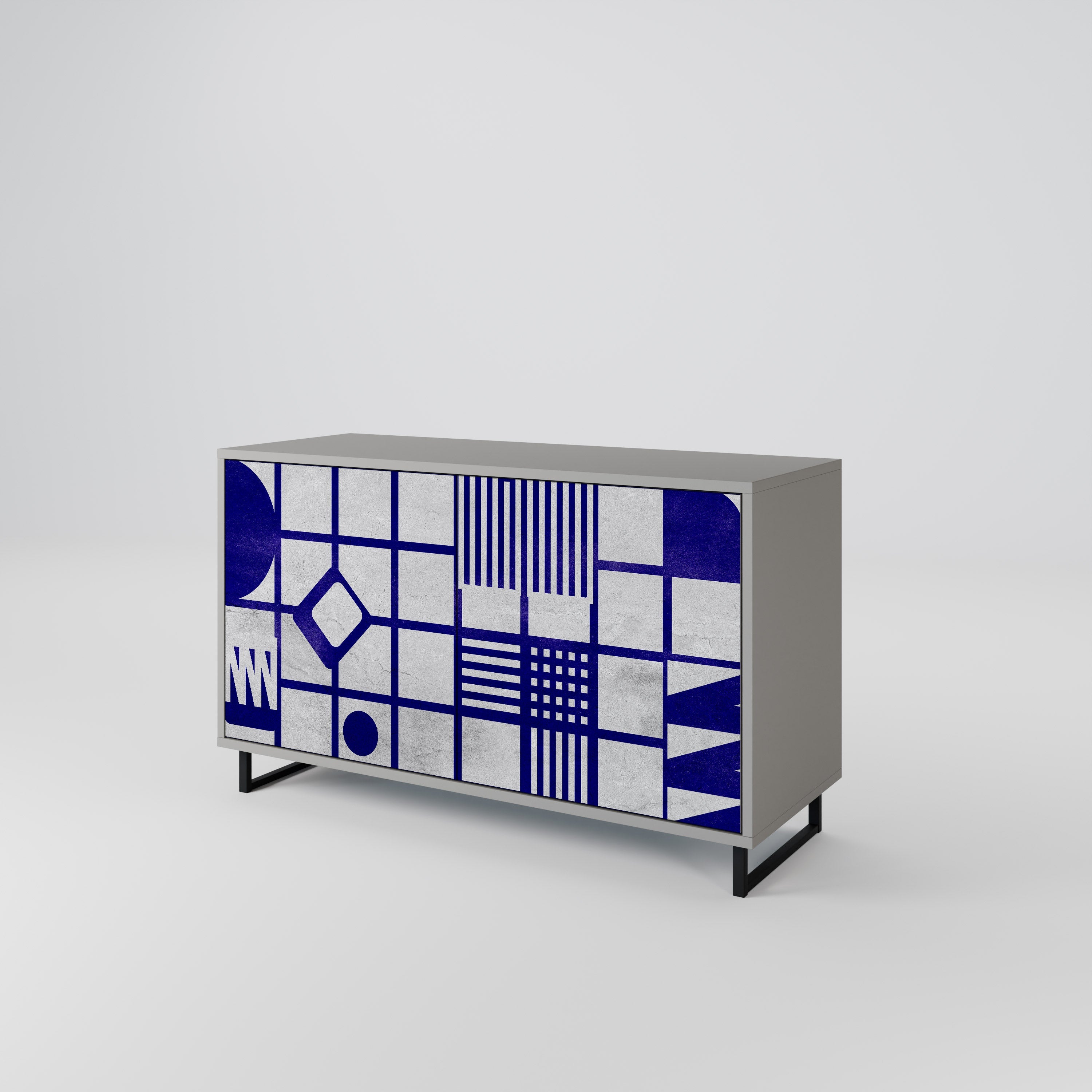 Buffet 2 portes THE RIGHT PLACES en finition grise