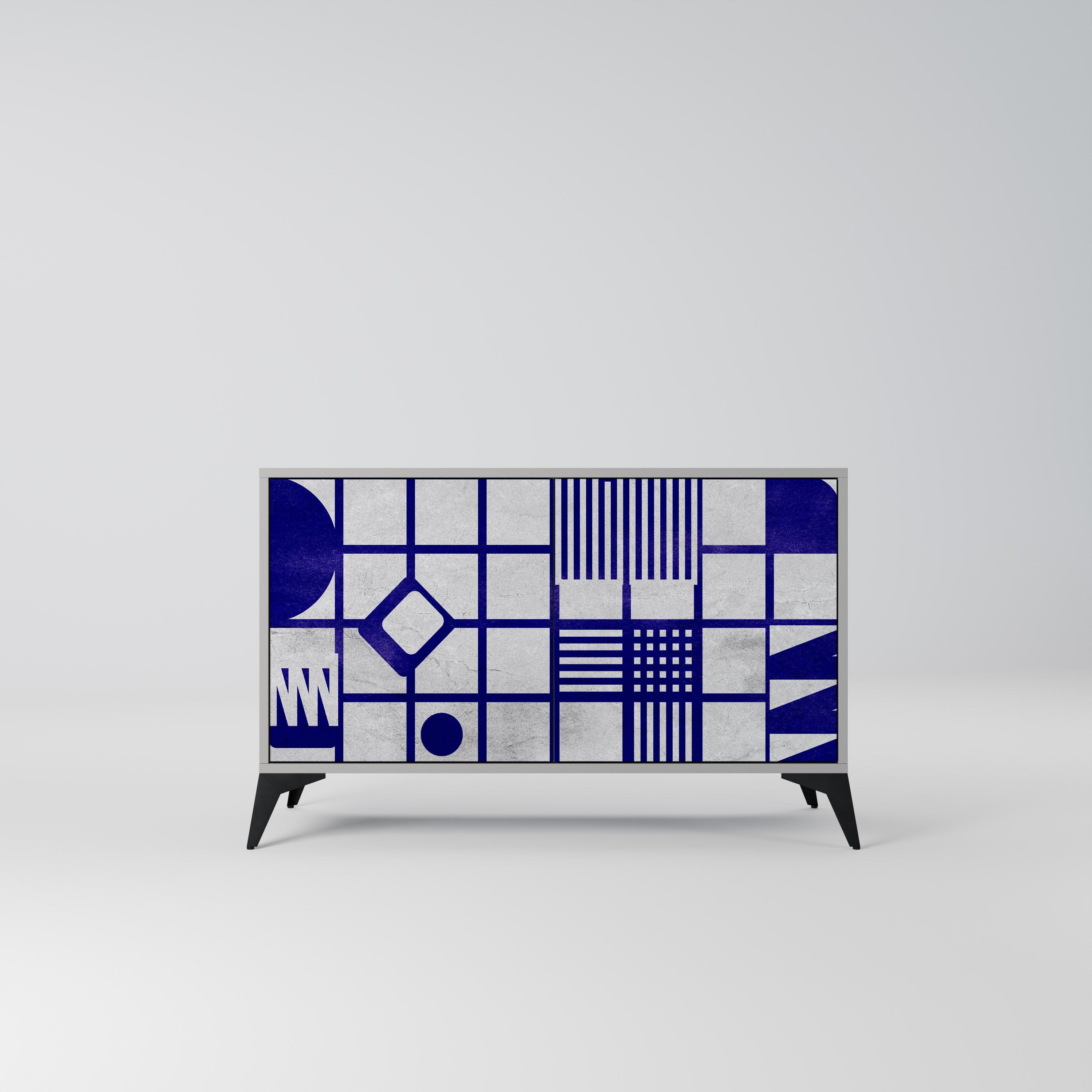 Buffet 2 portes THE RIGHT PLACES en finition grise