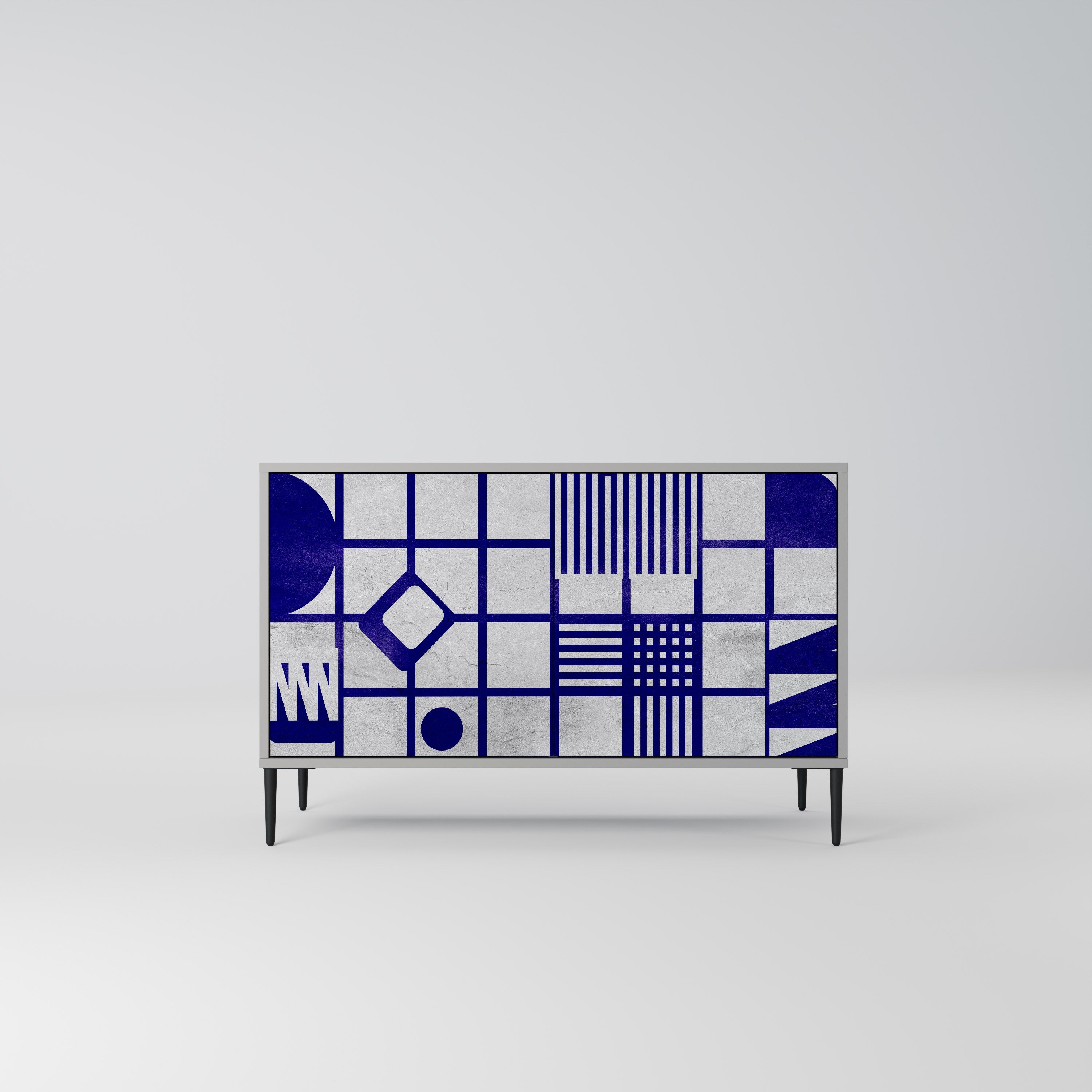 Buffet 2 portes THE RIGHT PLACES en finition grise