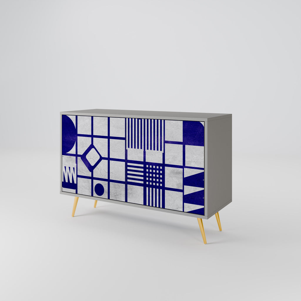 Buffet 2 portes THE RIGHT PLACES en finition grise