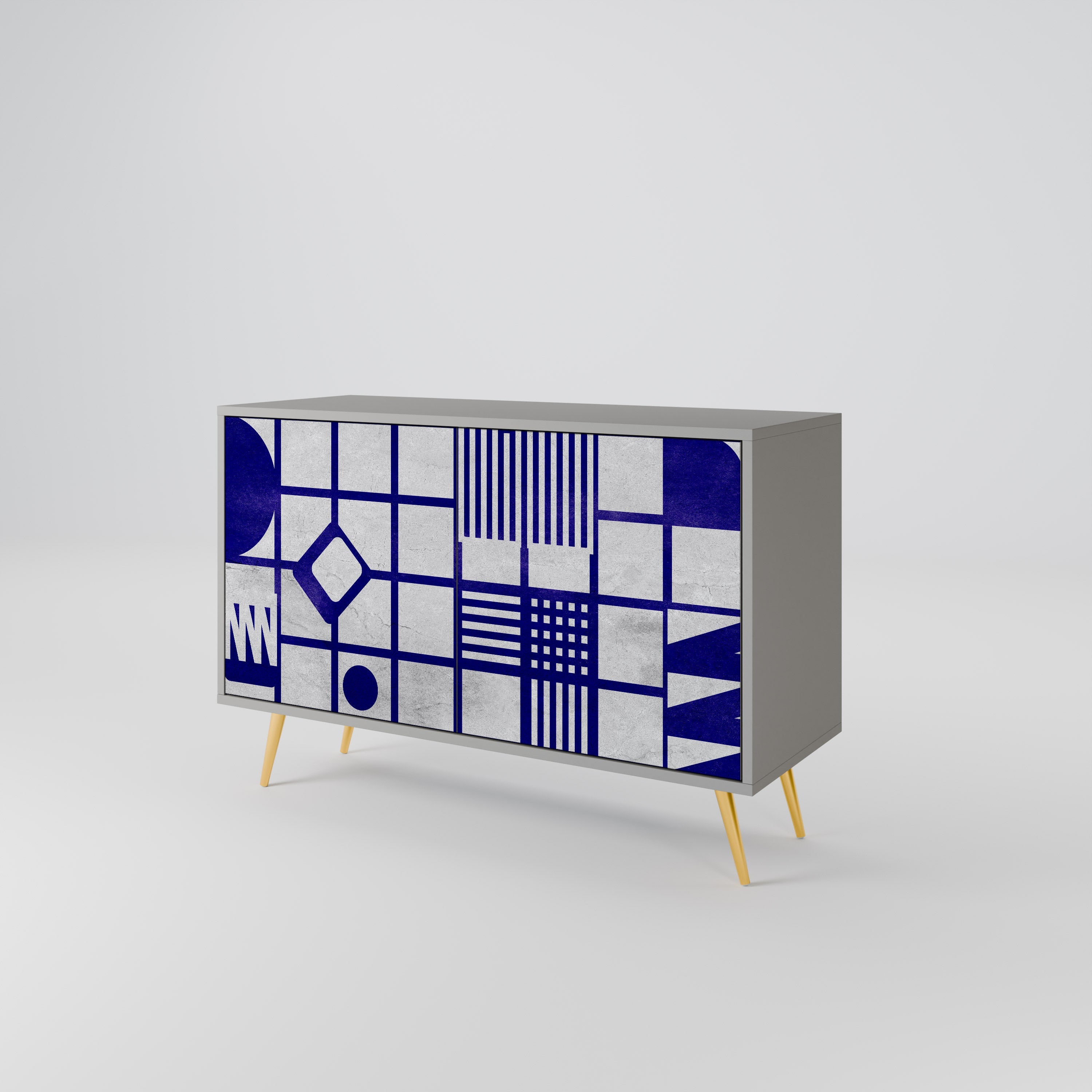 Buffet 2 portes THE RIGHT PLACES en finition grise