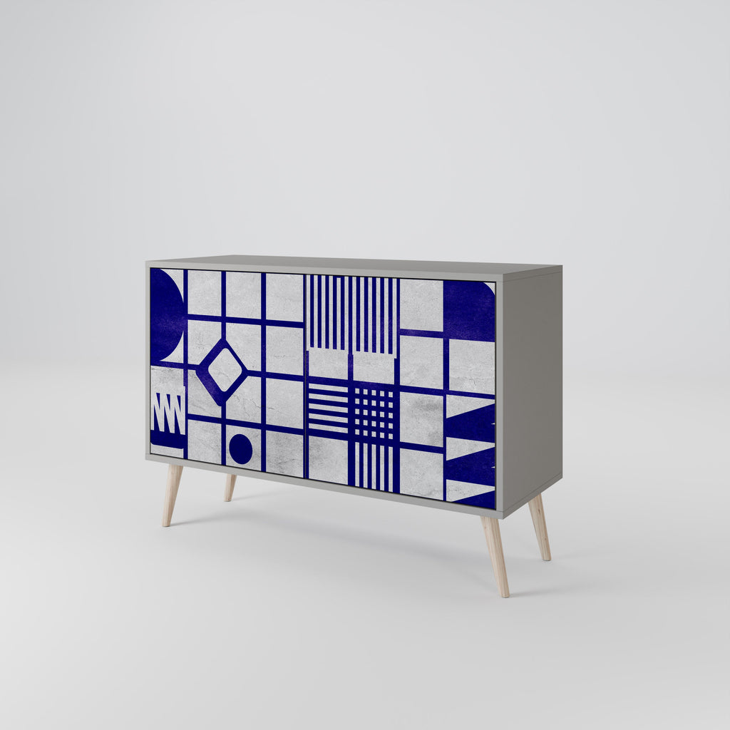 Buffet 2 portes THE RIGHT PLACES en finition grise