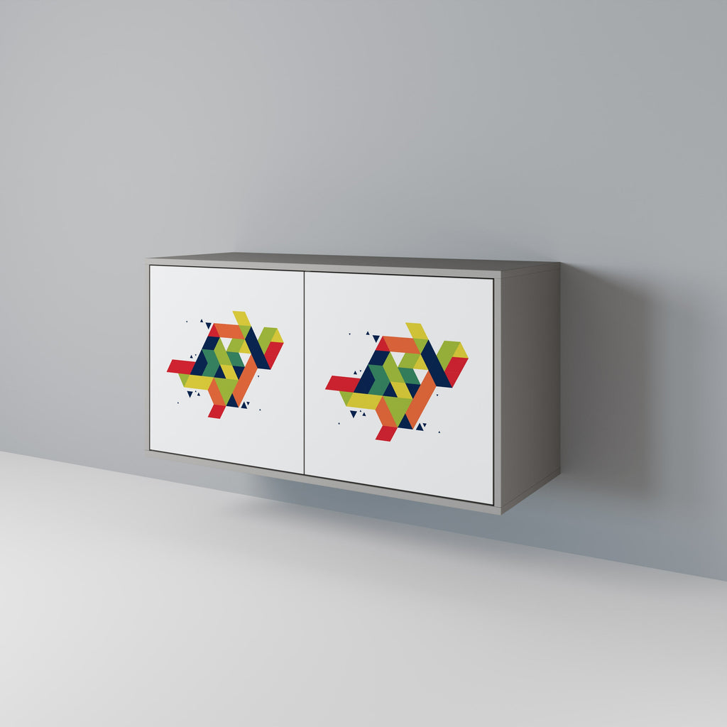 Buffet 2 portes FUTURE SIGN en finition grise