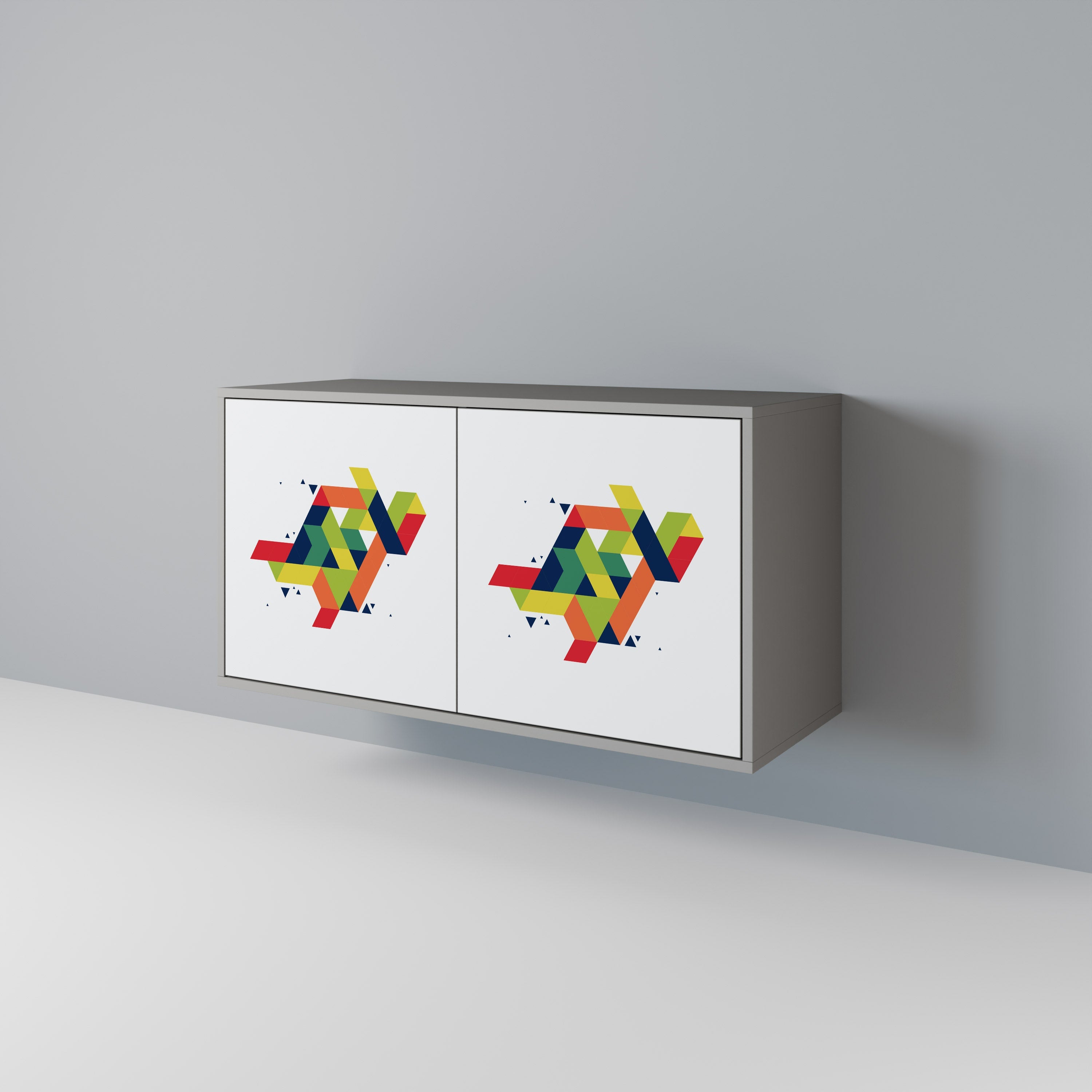 Buffet 2 portes FUTURE SIGN en finition grise