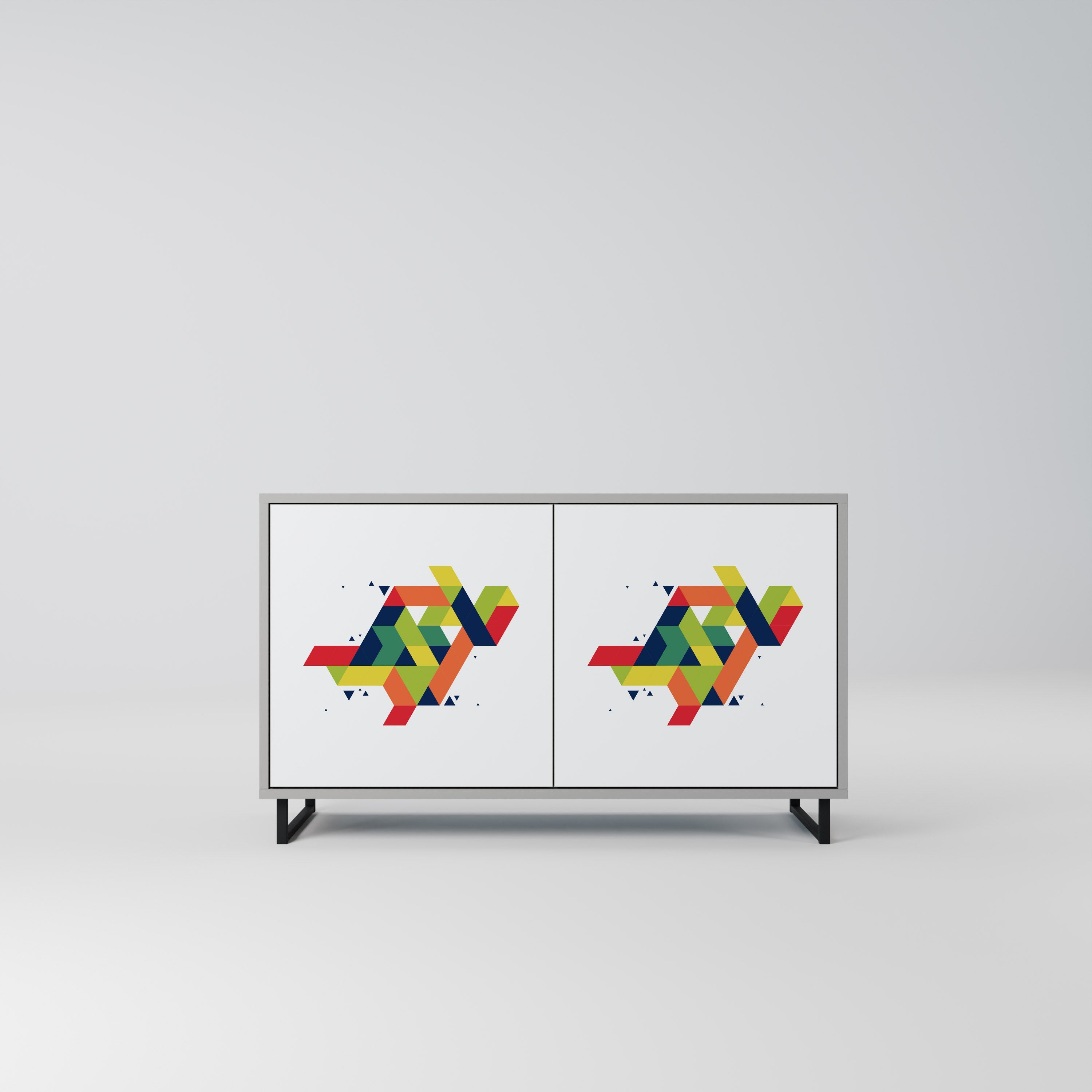 Buffet 2 portes FUTURE SIGN en finition grise