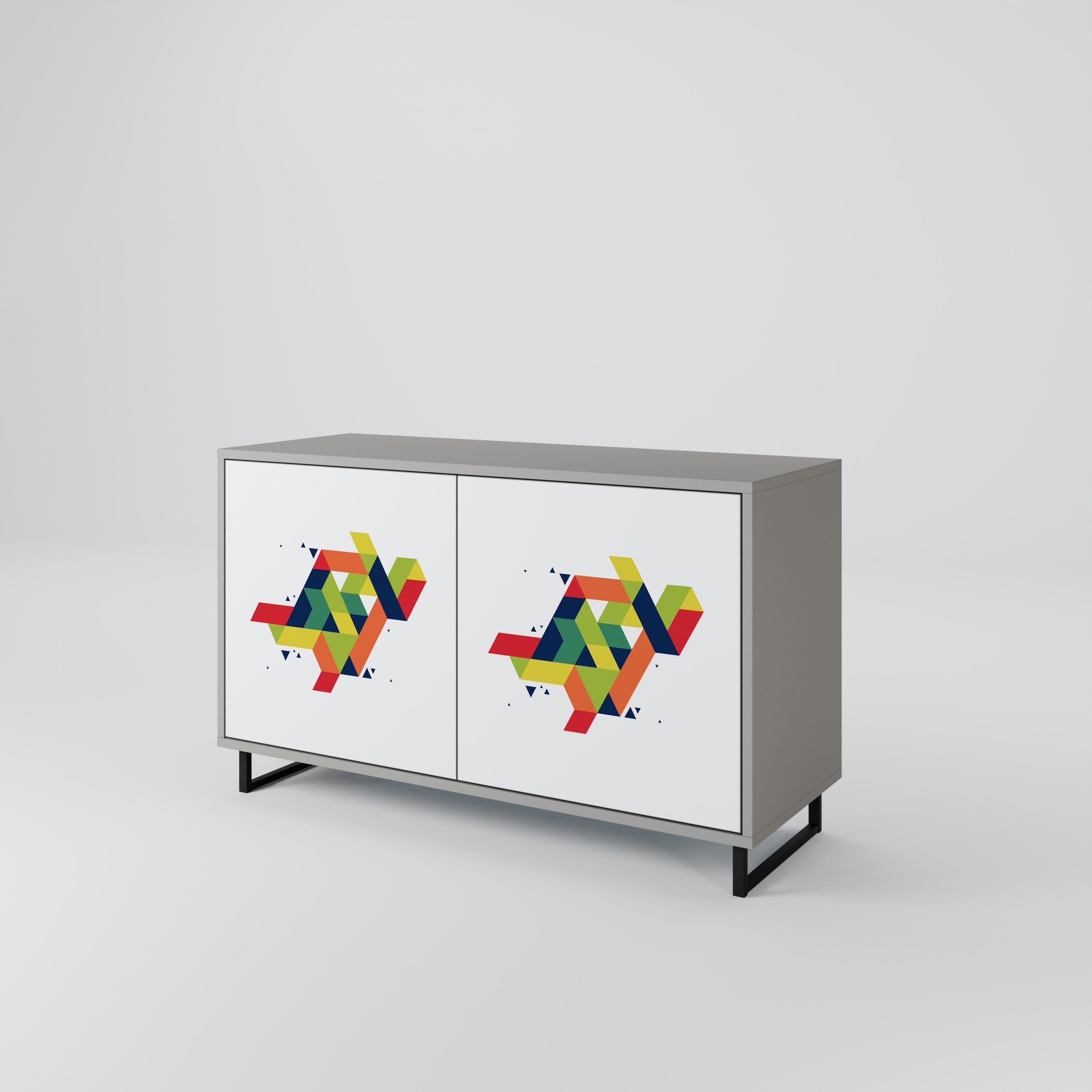 Buffet 2 portes FUTURE SIGN en finition grise