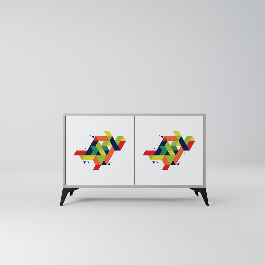 Buffet 2 portes FUTURE SIGN en finition grise