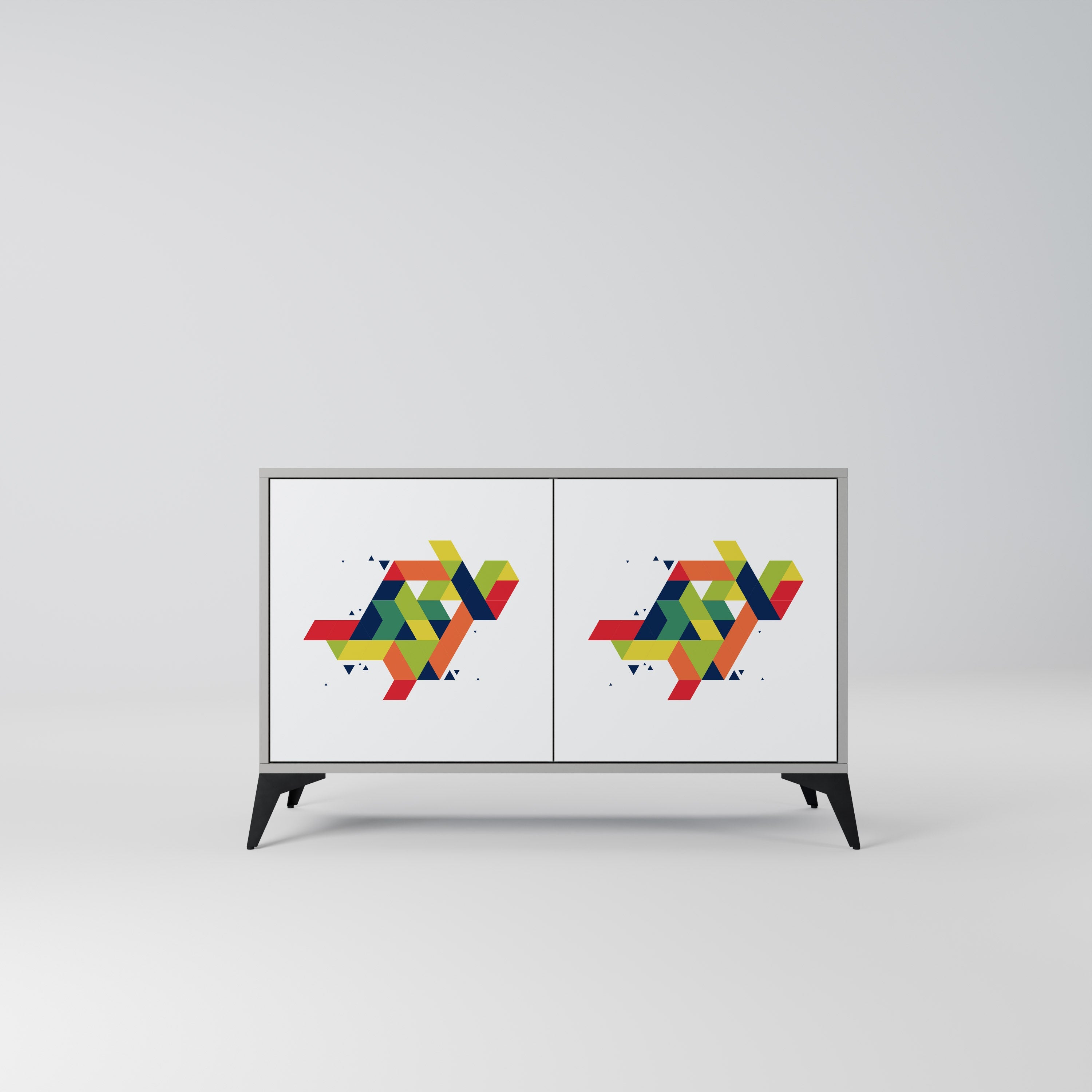 Buffet 2 portes FUTURE SIGN en finition grise