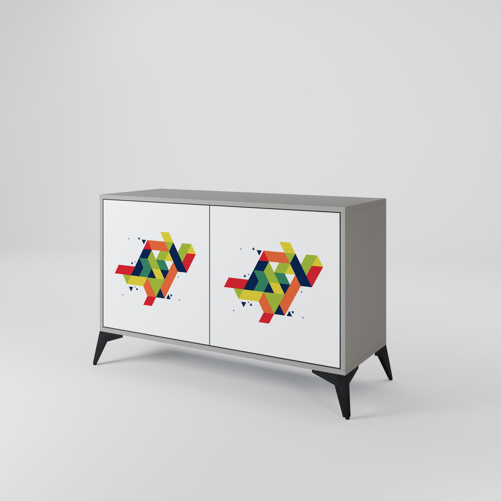 Buffet 2 portes FUTURE SIGN en finition grise