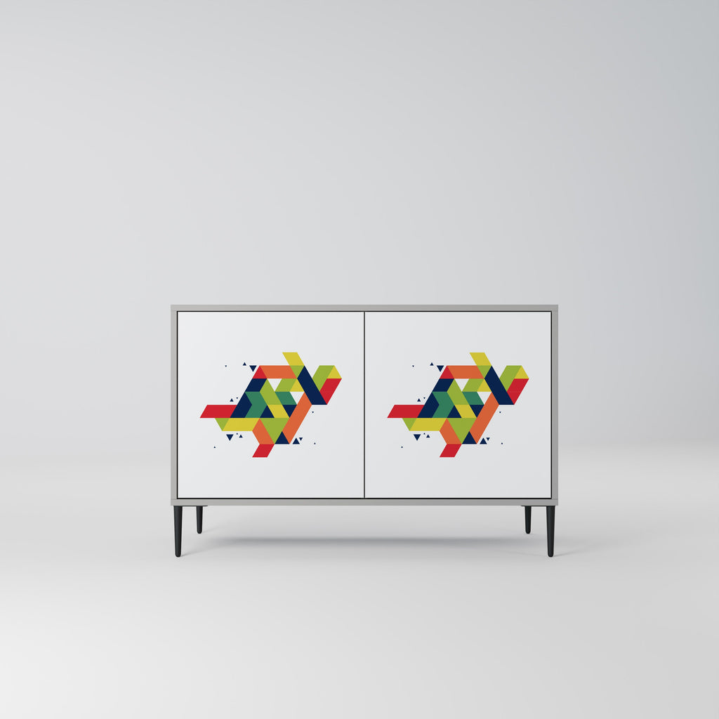 Buffet 2 portes FUTURE SIGN en finition grise