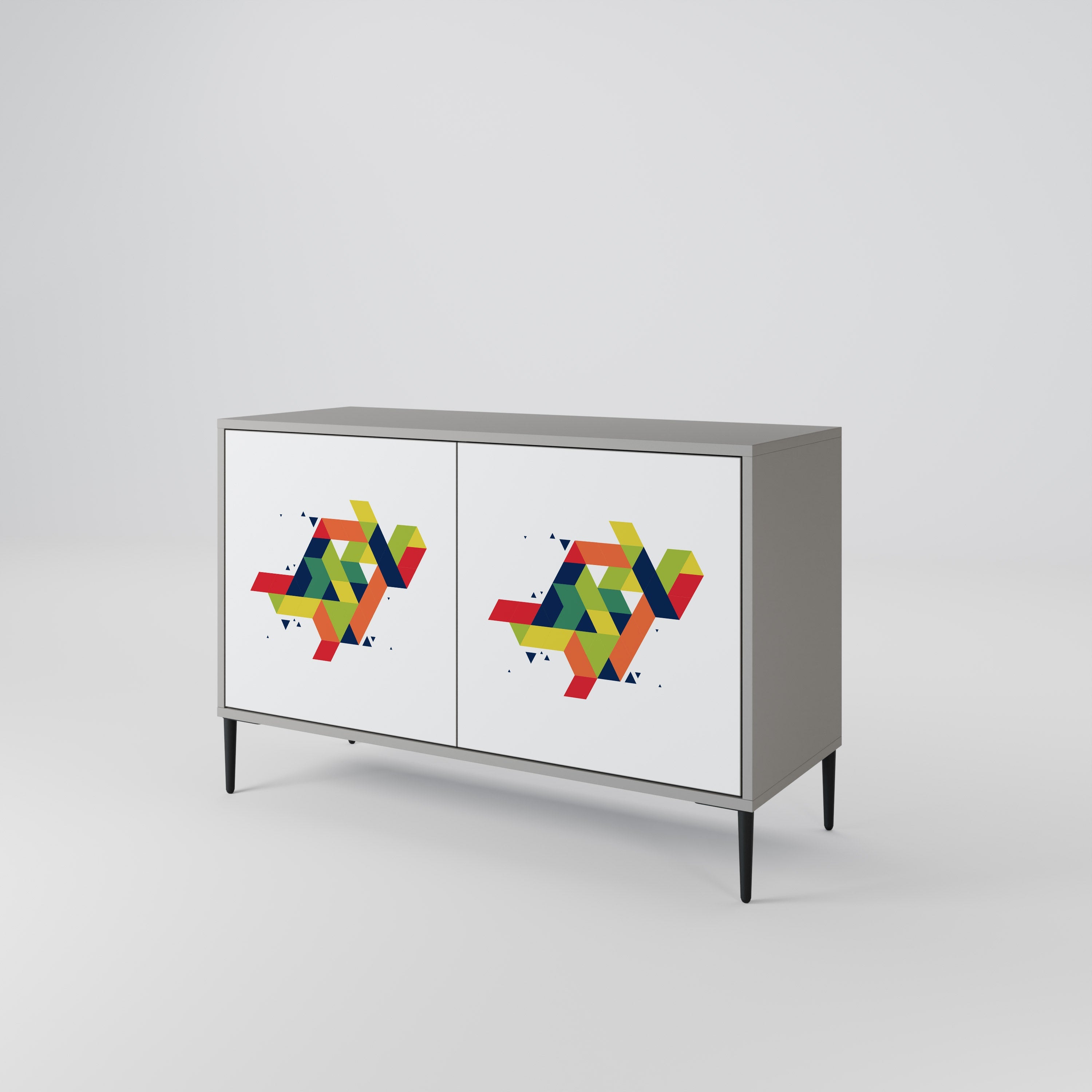 Buffet 2 portes FUTURE SIGN en finition grise