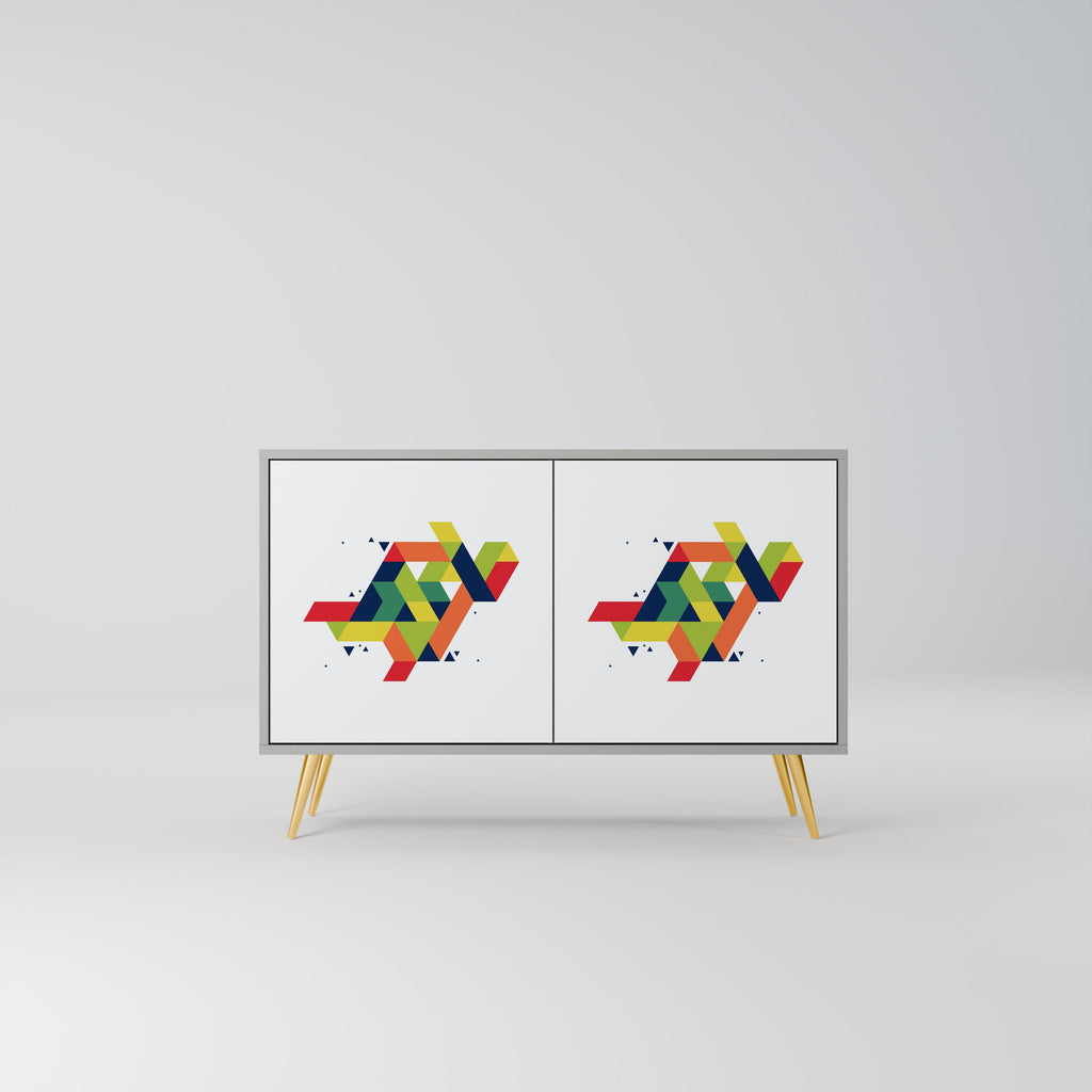 Buffet 2 portes FUTURE SIGN en finition grise