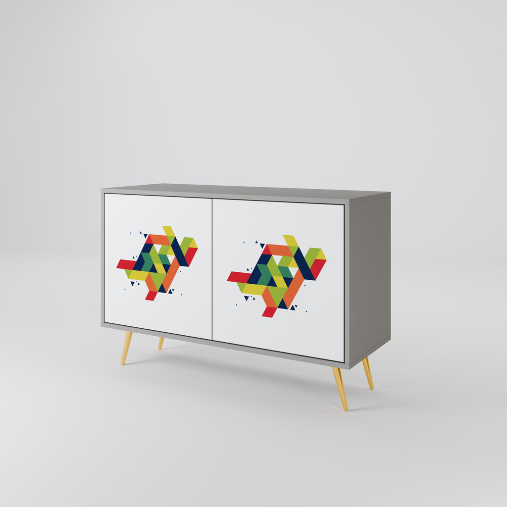 Buffet 2 portes FUTURE SIGN en finition grise