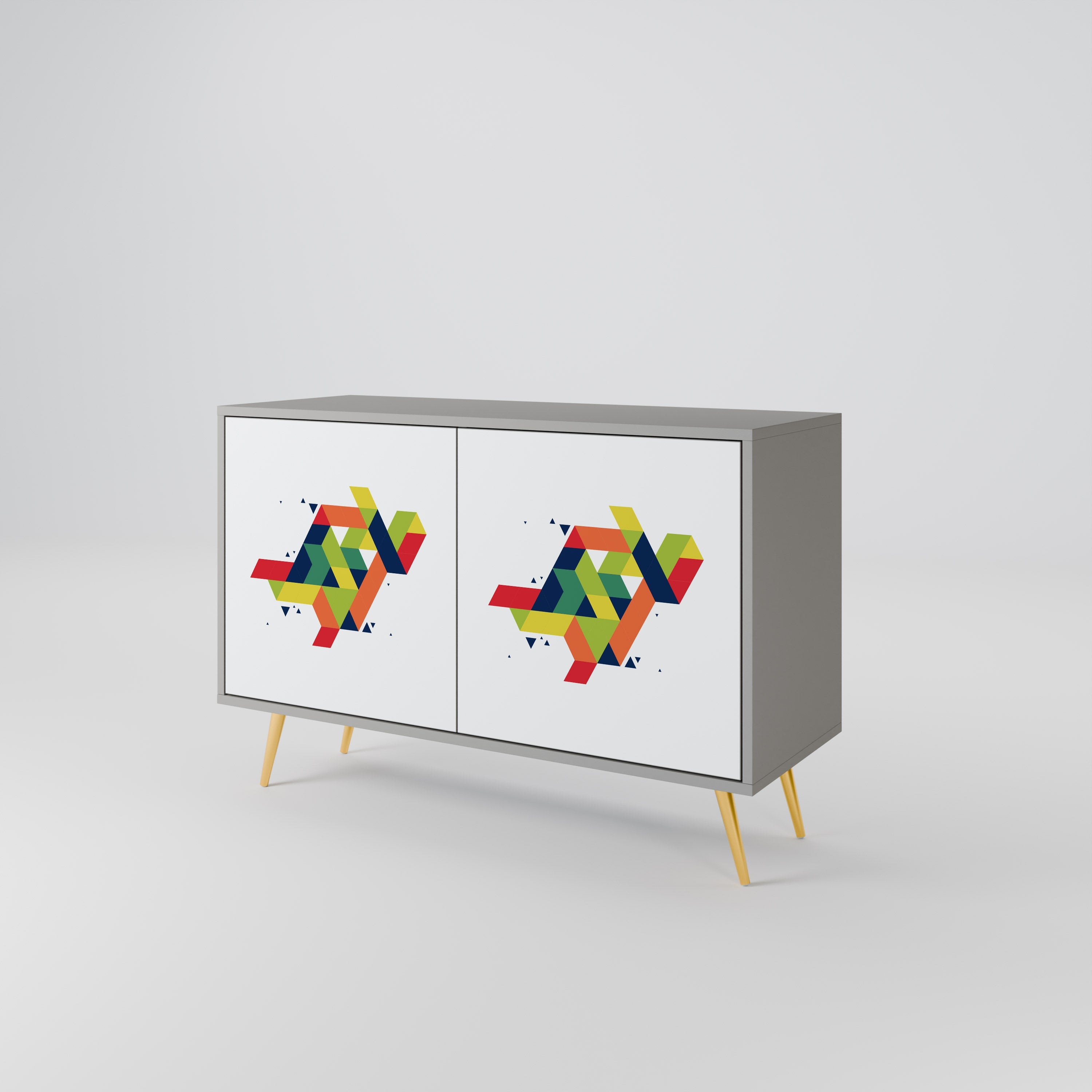 Buffet 2 portes FUTURE SIGN en finition grise