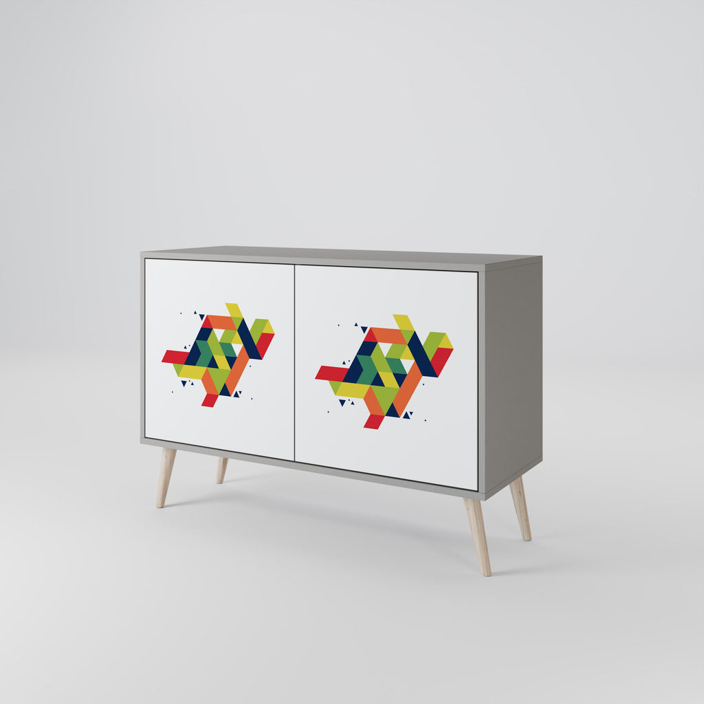 Buffet 2 portes FUTURE SIGN en finition grise