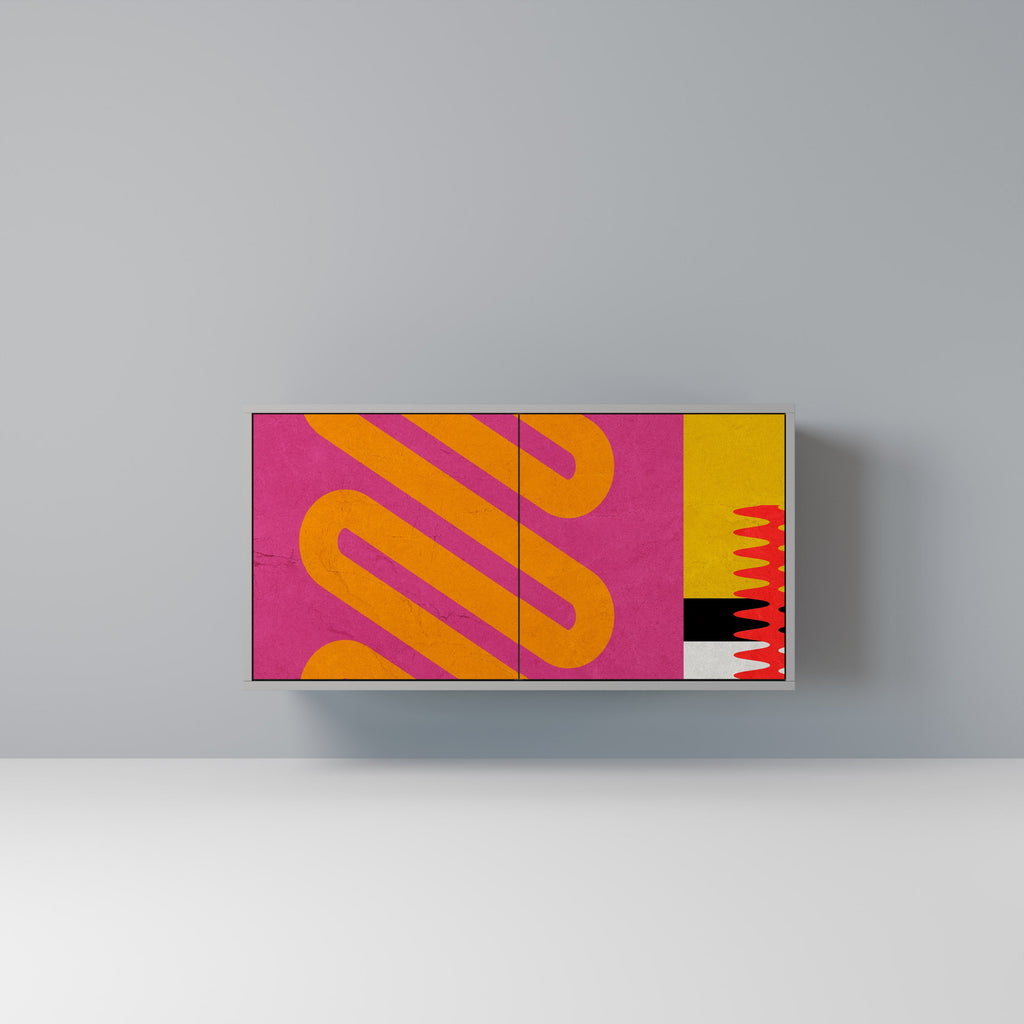 Buffet 2 portes VIVID ART finition grise