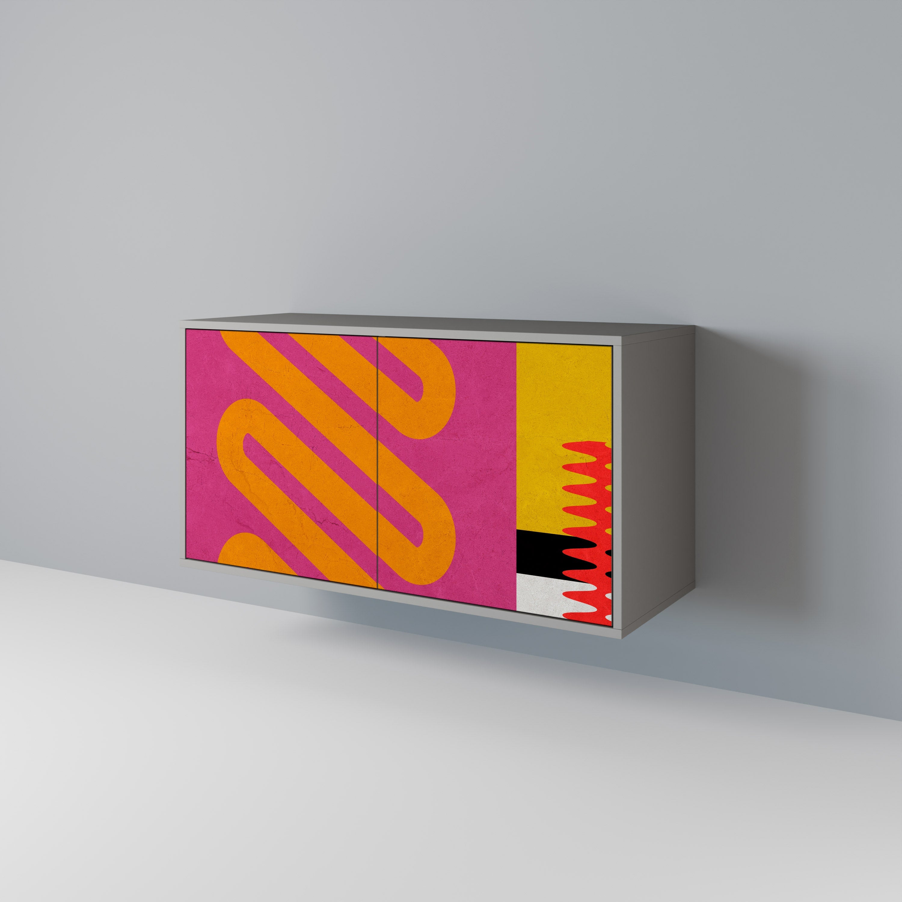 Buffet 2 portes VIVID ART finition grise