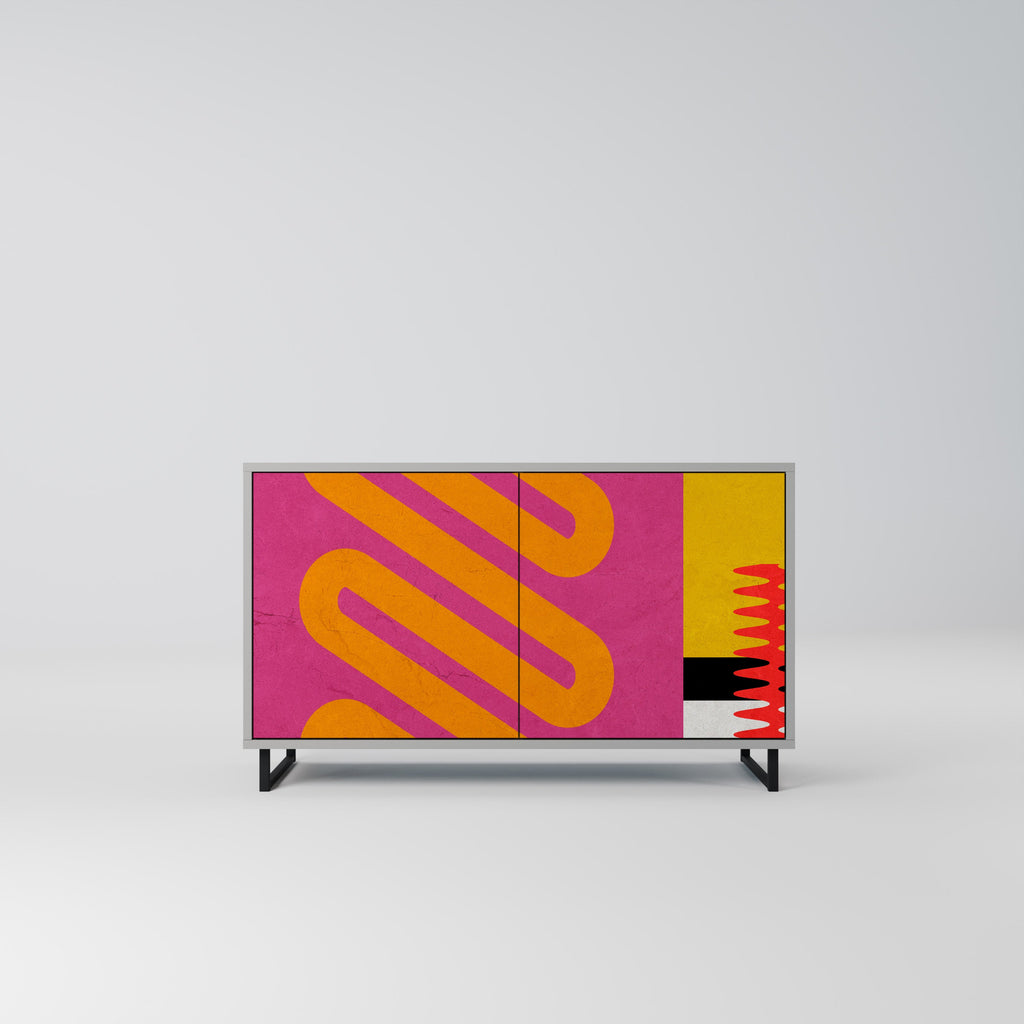 Buffet 2 portes VIVID ART finition grise