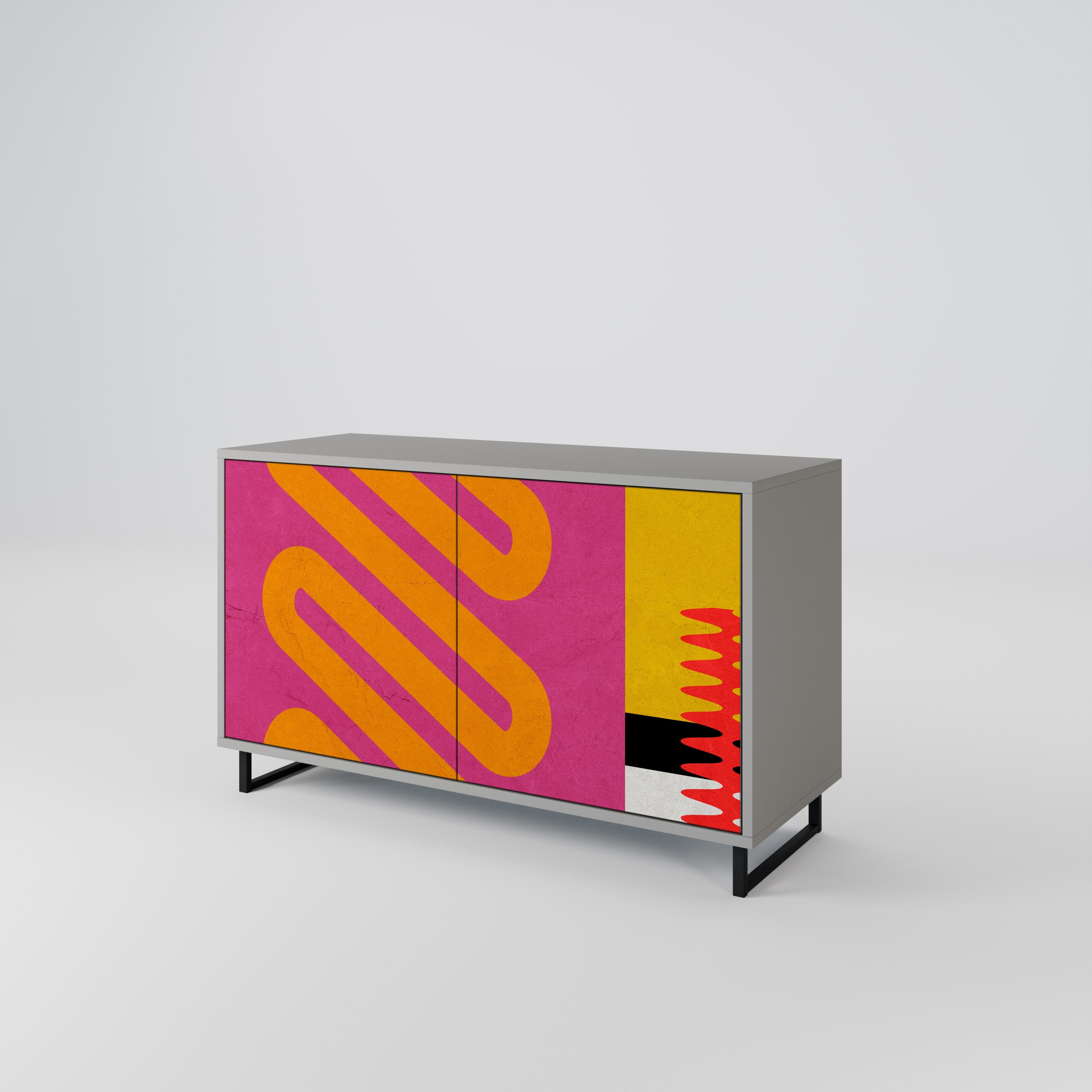 Buffet 2 portes VIVID ART finition grise